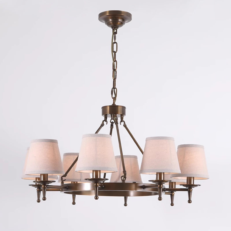 Erveliel Vintage Luxury Brass Fabric Chandelier - Letslighting