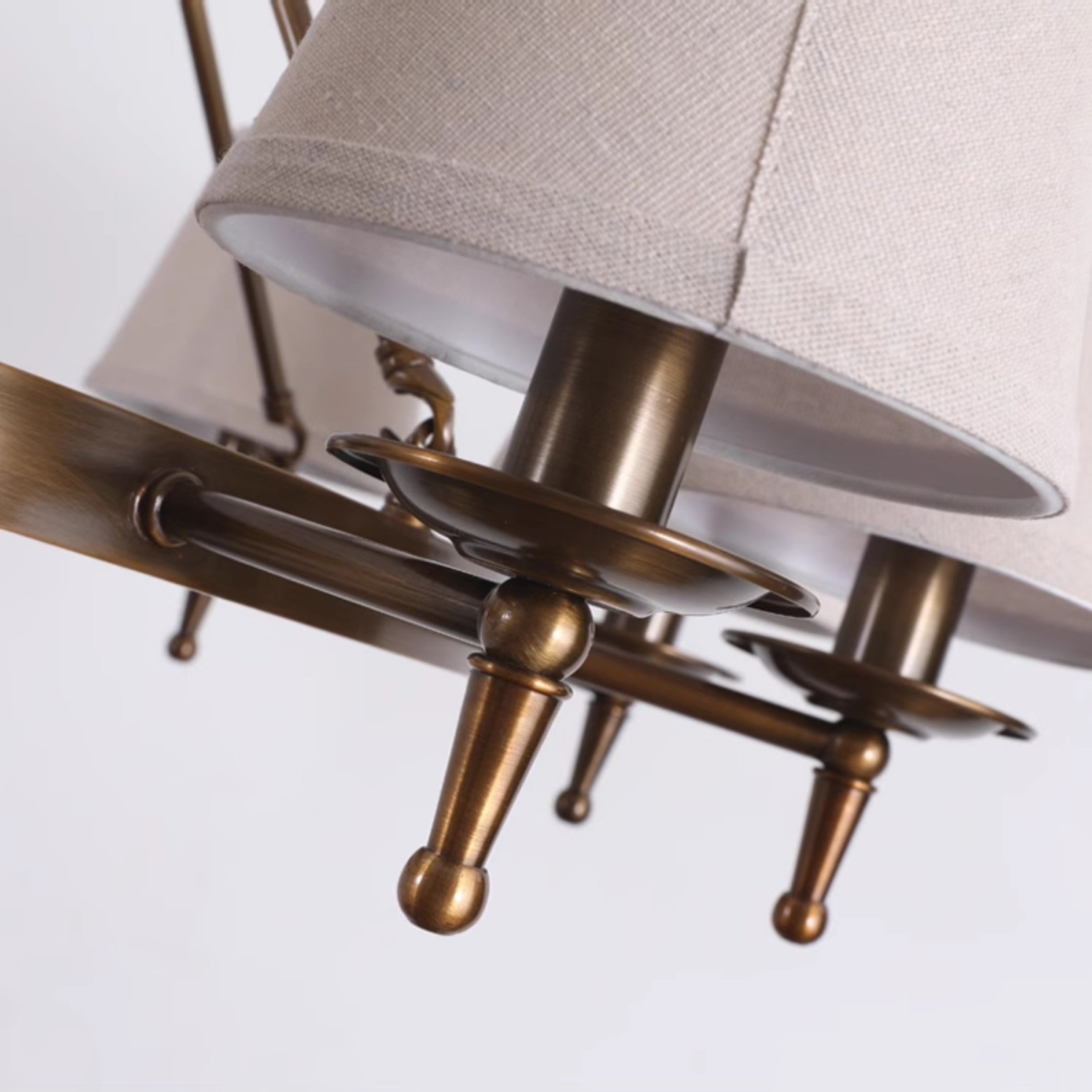 Erveliel Vintage Luxury Brass Fabric Chandelier - Letslighting
