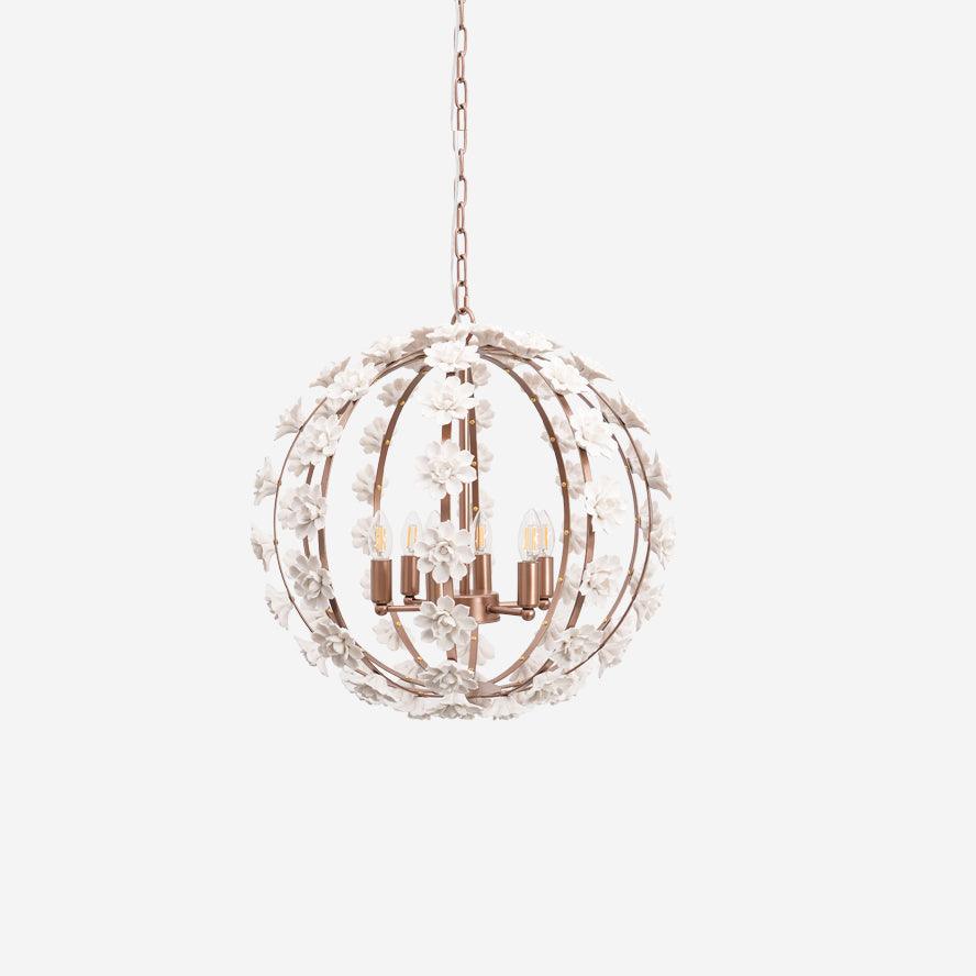Kelly Pendant Lamp Floral Globe Rustic - Letslighting