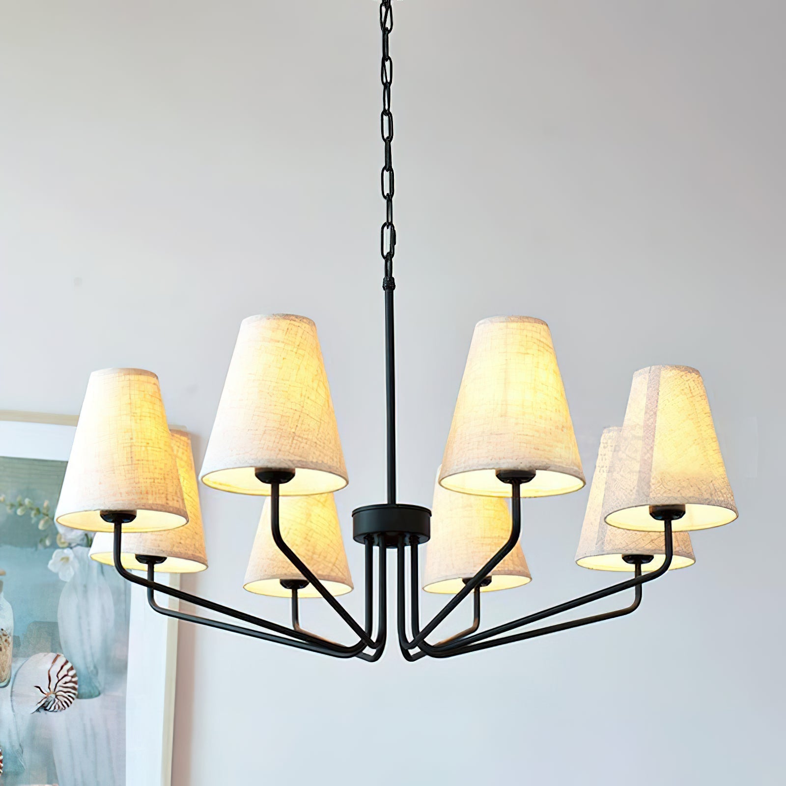 Aurdoreth Vintage Industrial Brass Fabric Chandelier - Letslighting