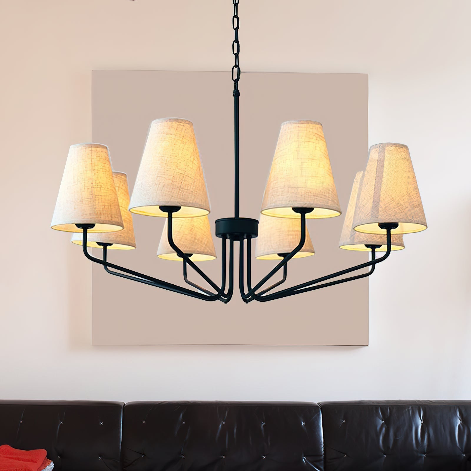 Aurdoreth Vintage Industrial Brass Fabric Chandelier - Letslighting
