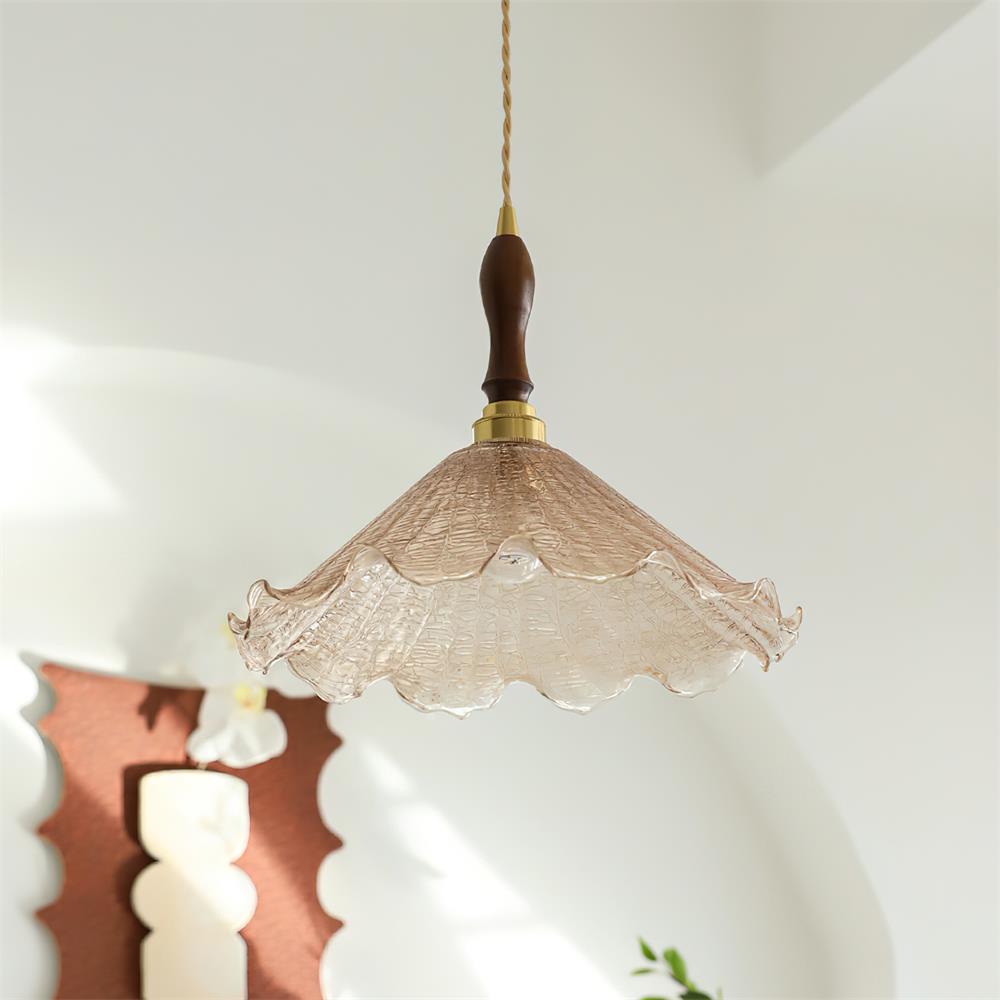 Kenyata Pendant Lamp Textured Glass Organic - Letslighting