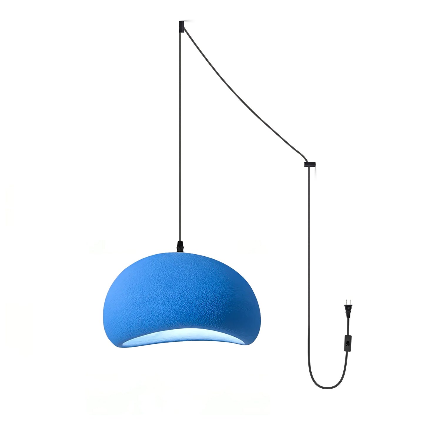 Solara Pendant Lamp Plaster Half Dome Plug In Wabi Sabi - Letslighting