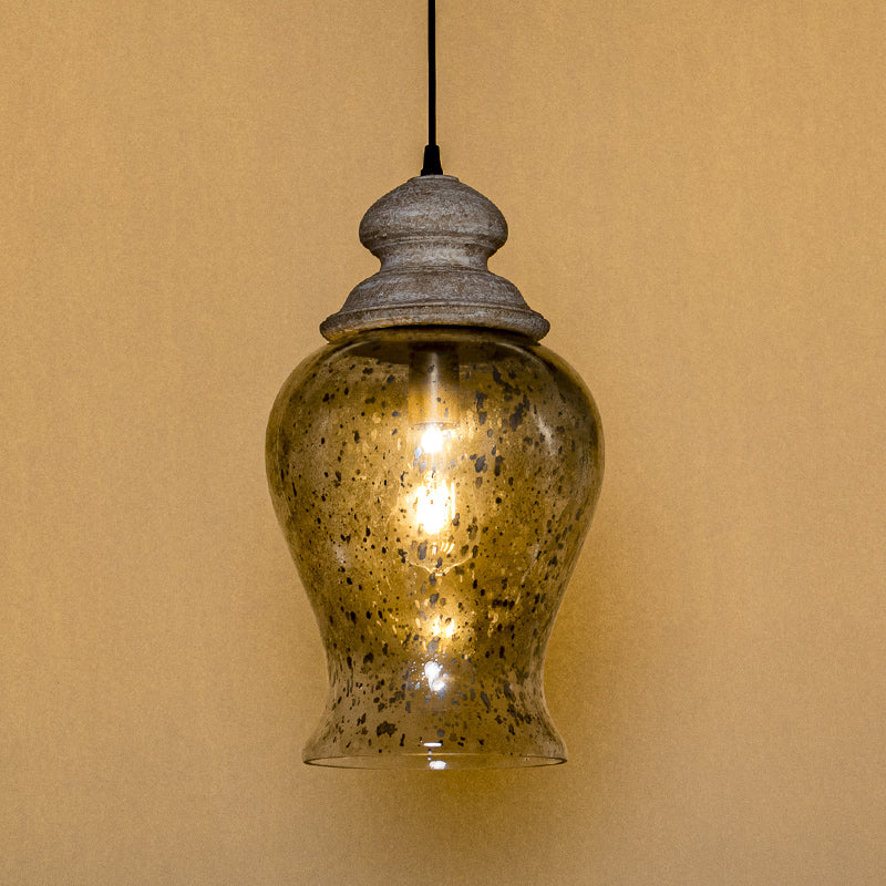 Ilvenel Vintage Industrial Wooden Glass Pendant Lamp - Letslighting