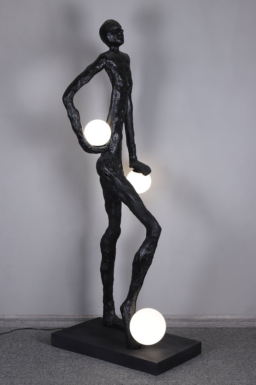 Kaelthos Textured Black Metal Floor Lamp - Blowlighting