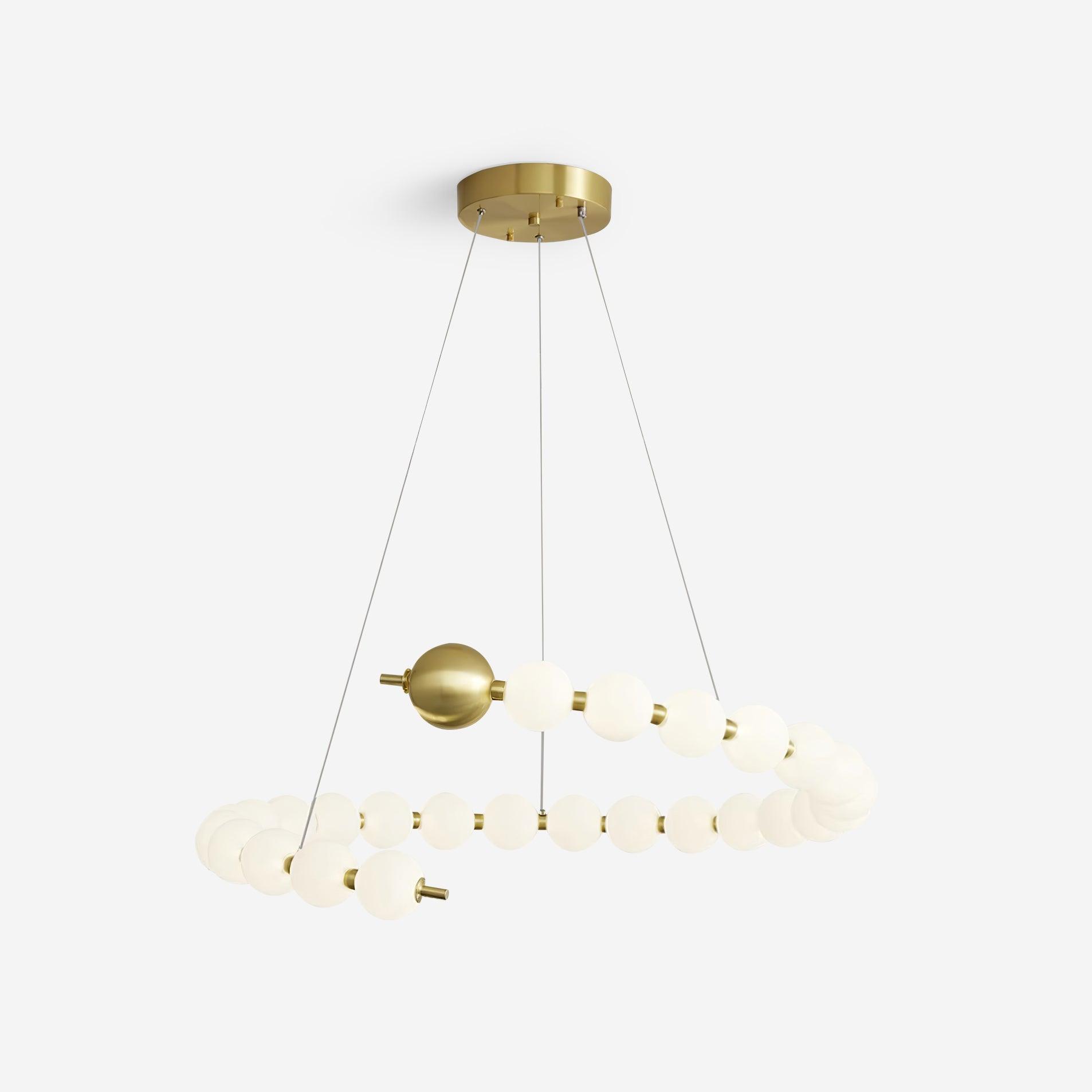 Chandelier Brass Ring Acrylic Spheres Modern Minimalist - Letslighting