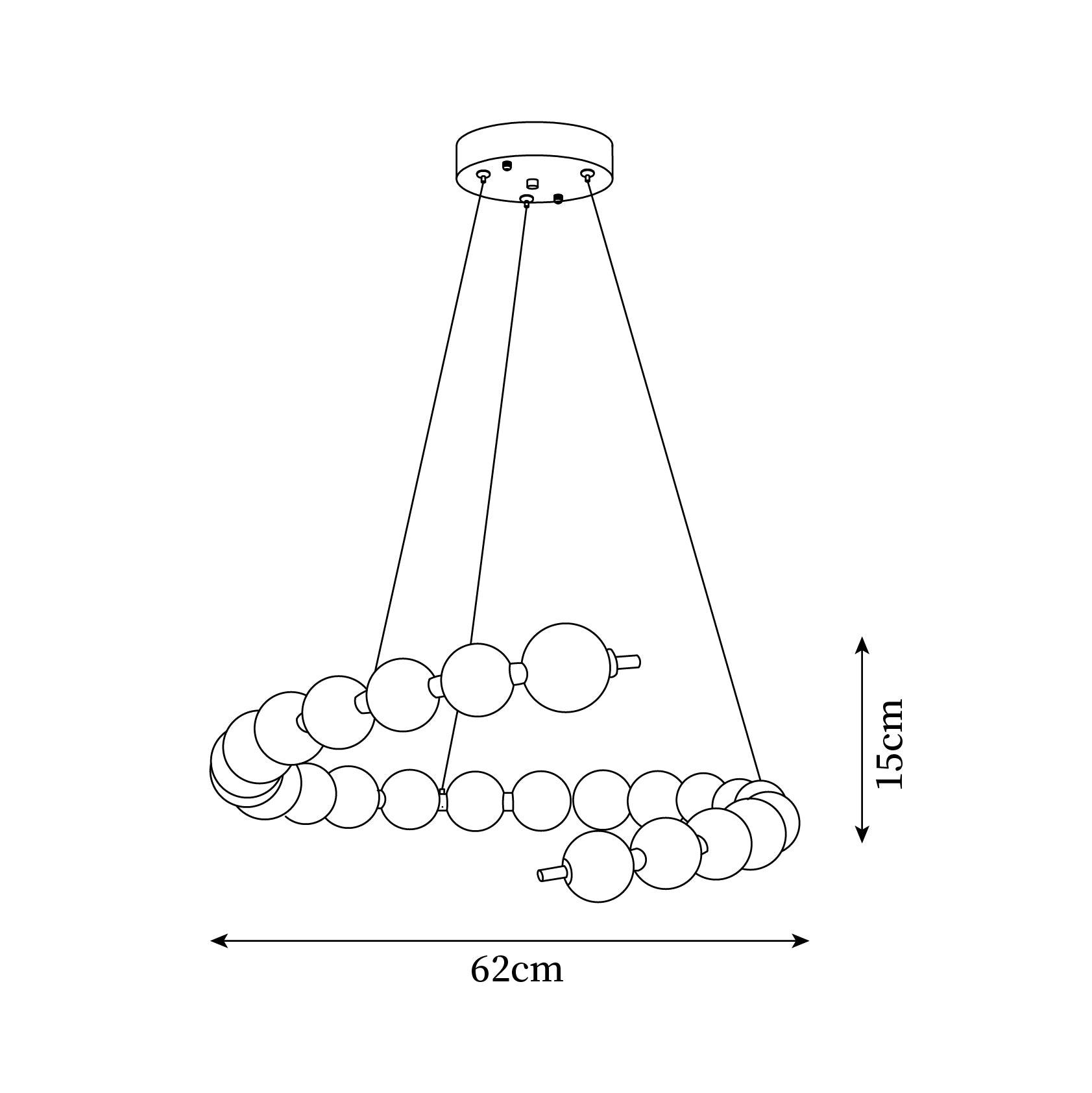 Chandelier Brass Ring Acrylic Spheres Modern Minimalist - Letslighting