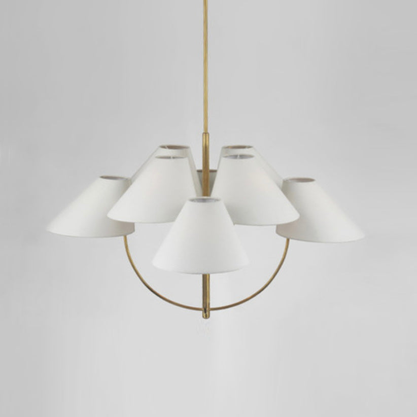 Armira Vintage Industrial Brass Fabric Chandelier - Letslighting
