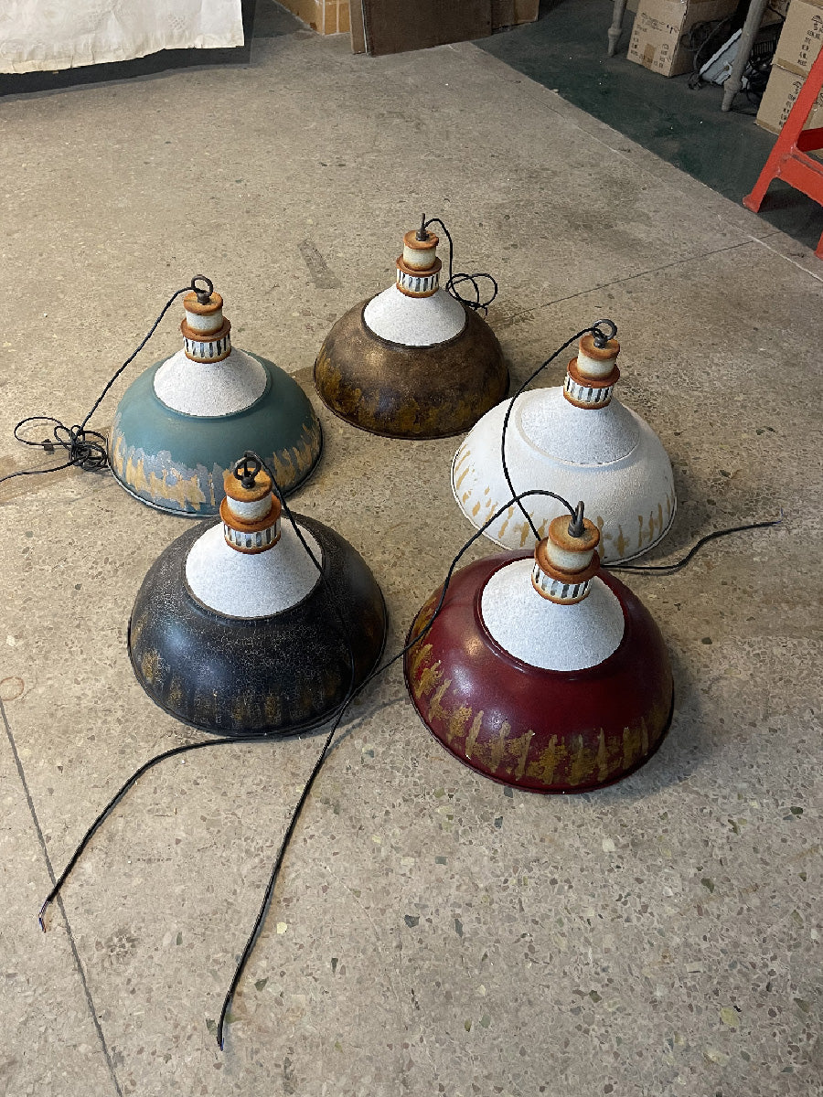 Avynor Vintage Industrial Blue Pendant Lamp - Letslighting