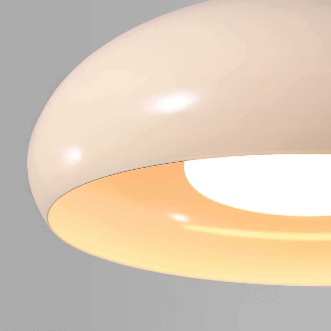 Pendant Light Dome Shade White Red Accent Urban Retro - Letslighting
