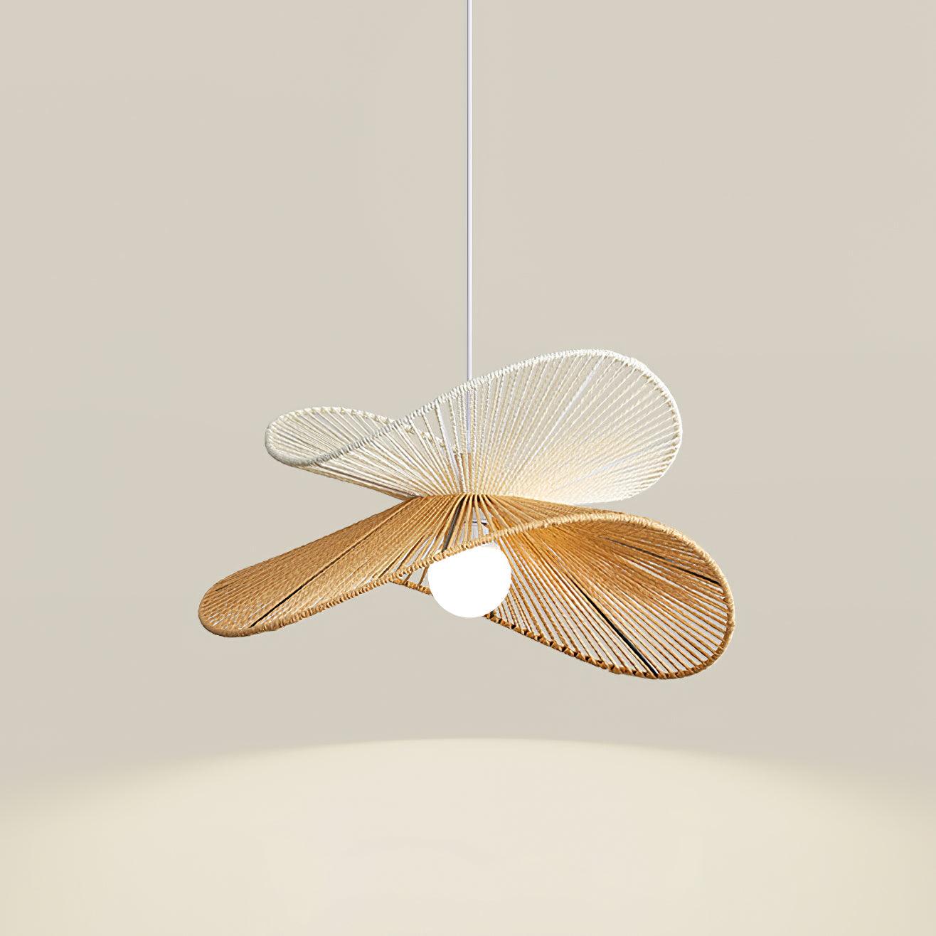 Pendant Lamp Woven Hemp Shade Sculptural Natural Modern - Letslighting