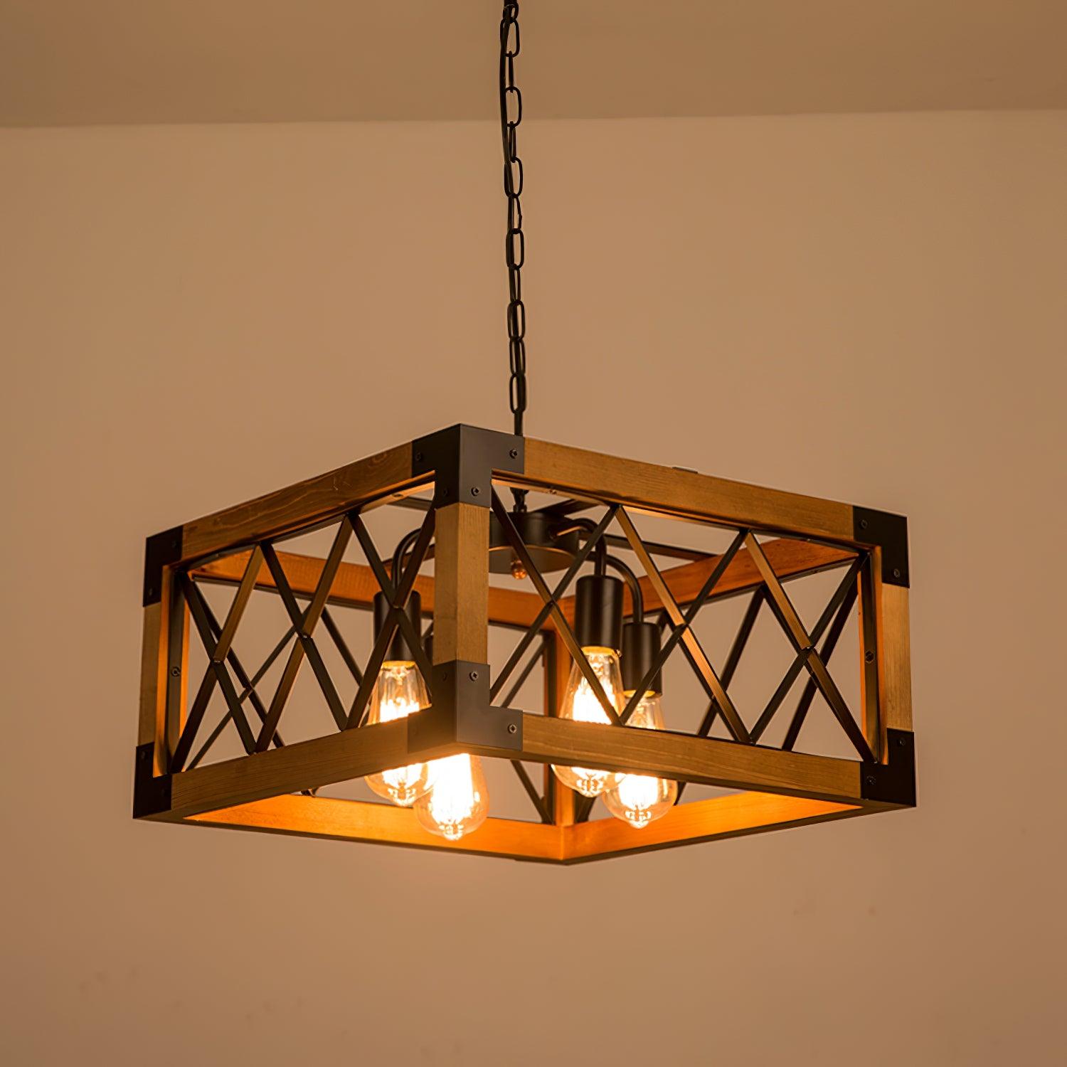 Grid Kitchen Island Rectangle Chandelier - Letslighting