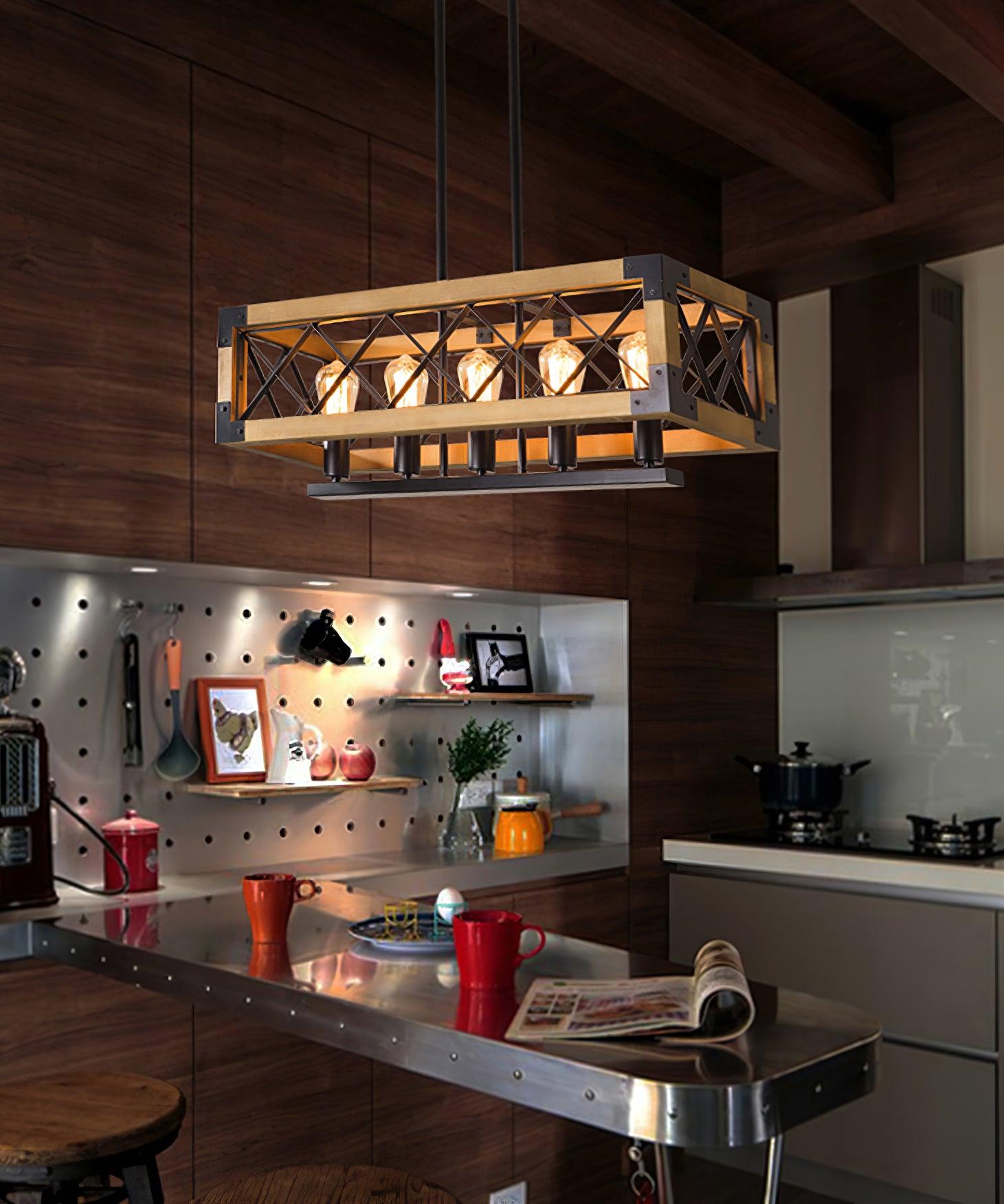 Grid Kitchen Island Rectangle Chandelier - Letslighting