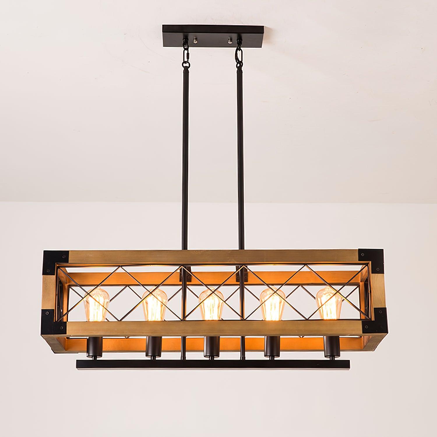 Grid Kitchen Island Rectangle Chandelier - Letslighting