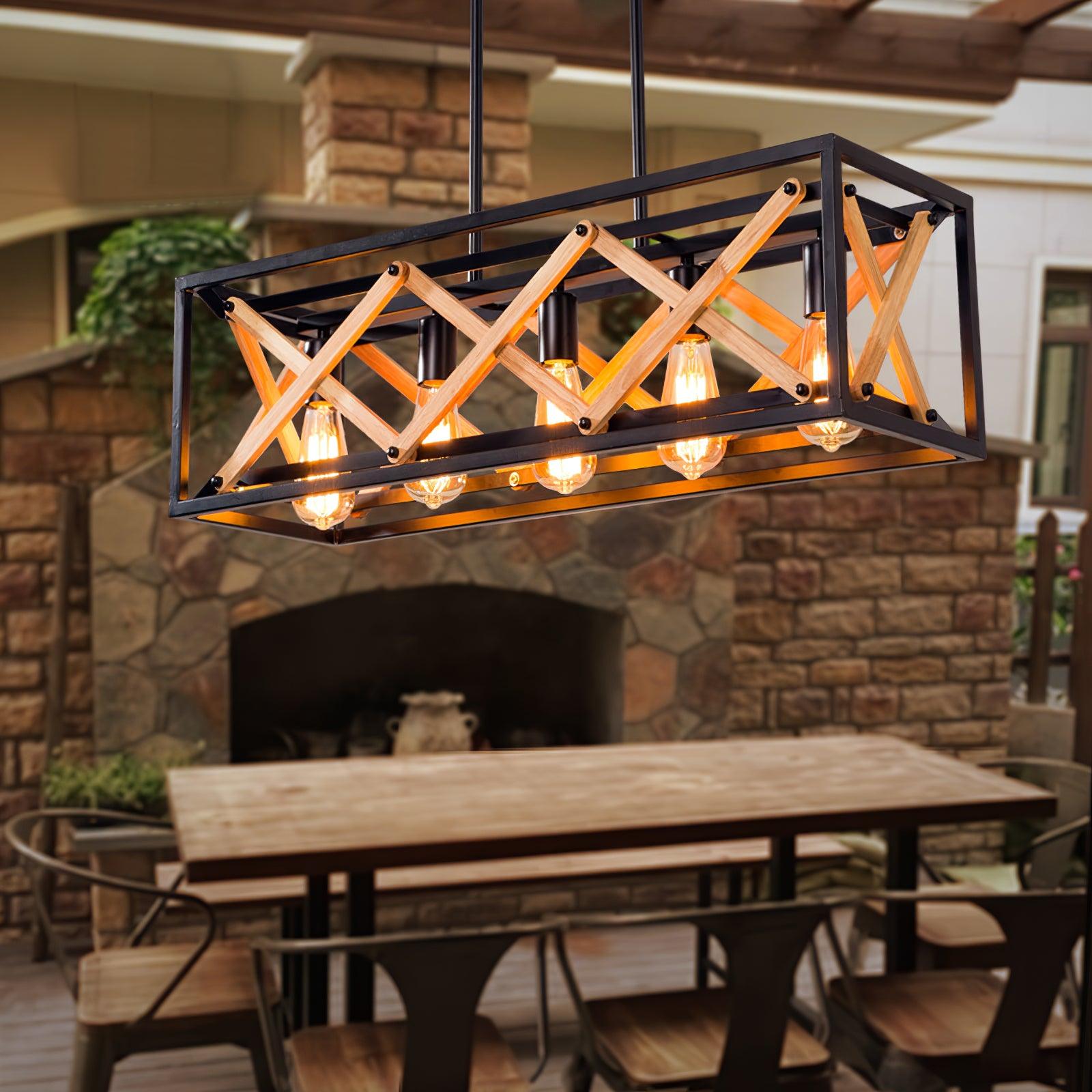 Grid Kitchen Island Rectangle Chandelier - Letslighting