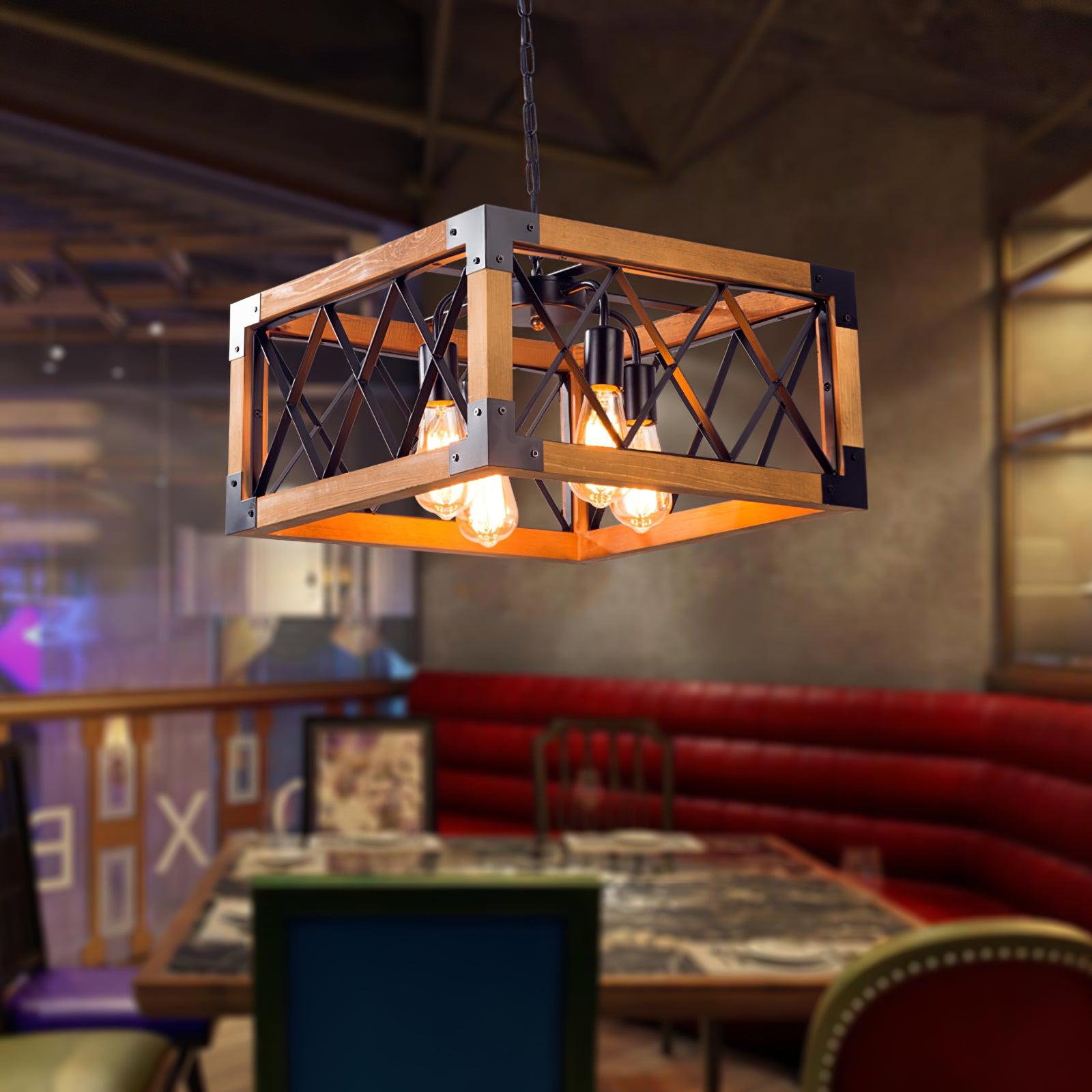 Grid Kitchen Island Rectangle Chandelier - Letslighting