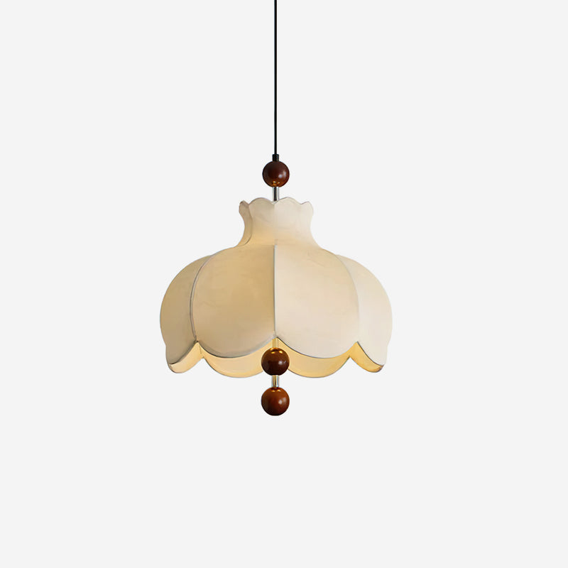 Pendant Lamp Fabric Shade Wood Accents Vintage for Living Room - Letslighting