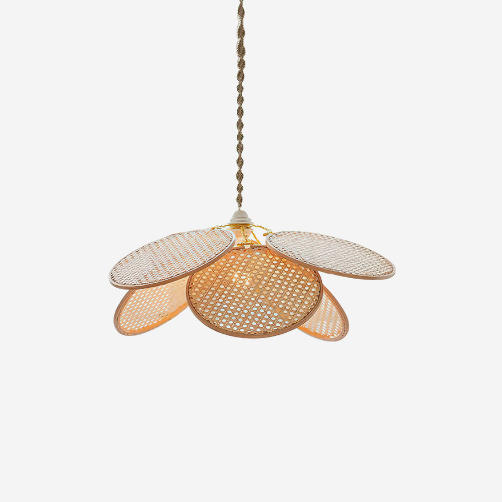 Kloe Pendant Lamp Petal Rattan Organic Bohemian - Letslighting