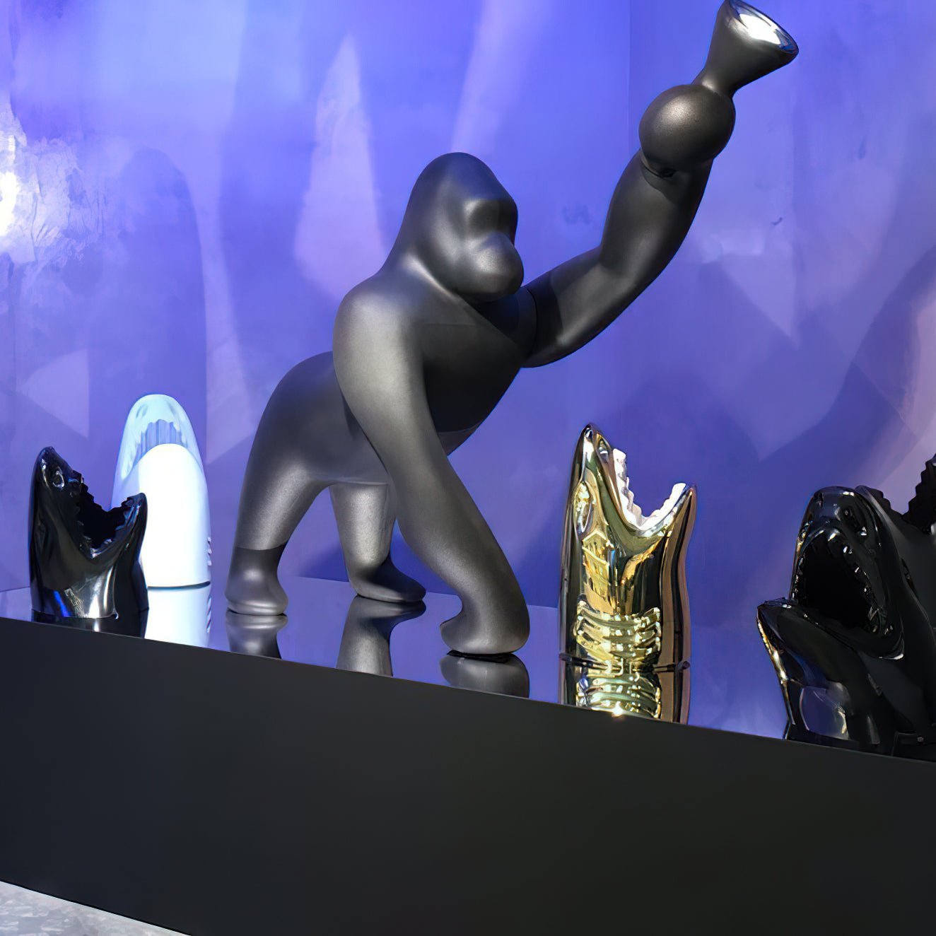 Zasolil Artistic Resin Gorilla Floor Lamp - Letslighting