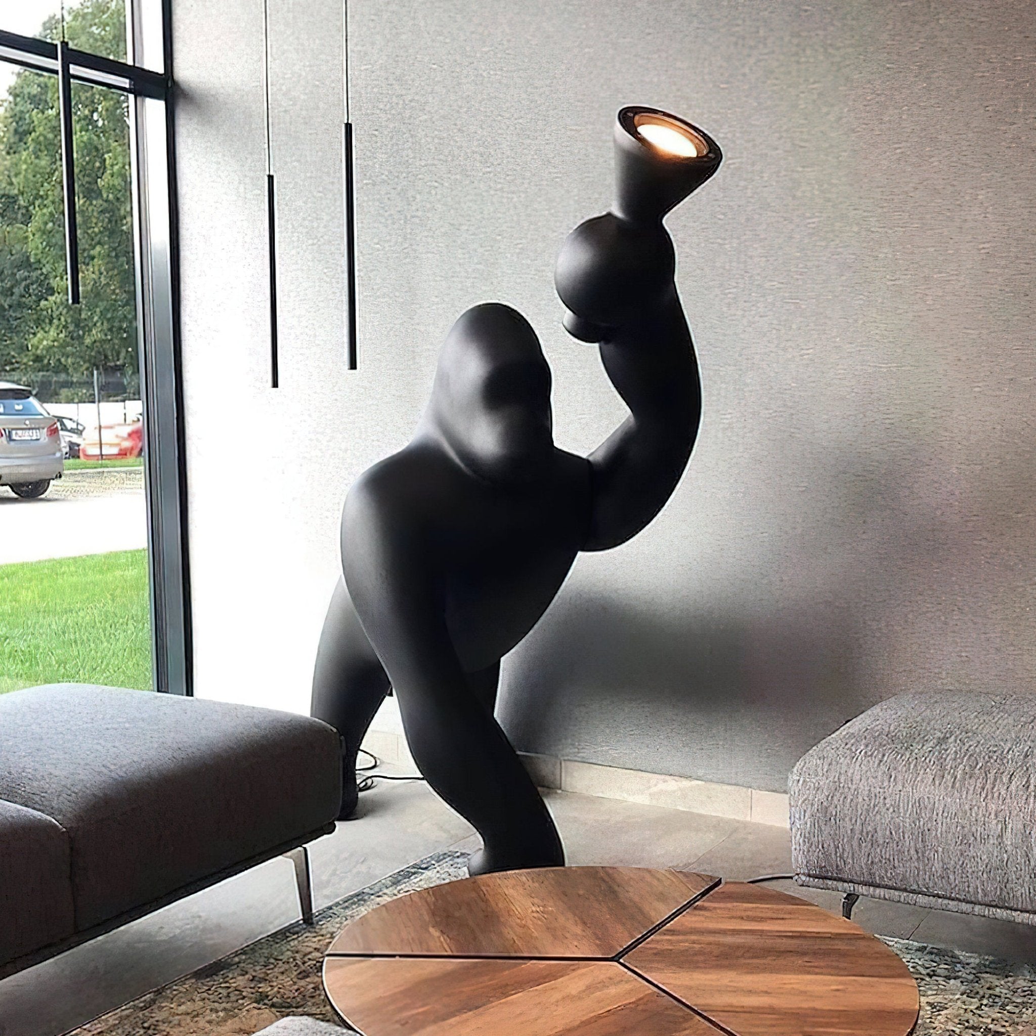 Zasolil Artistic Resin Gorilla Floor Lamp - Letslighting