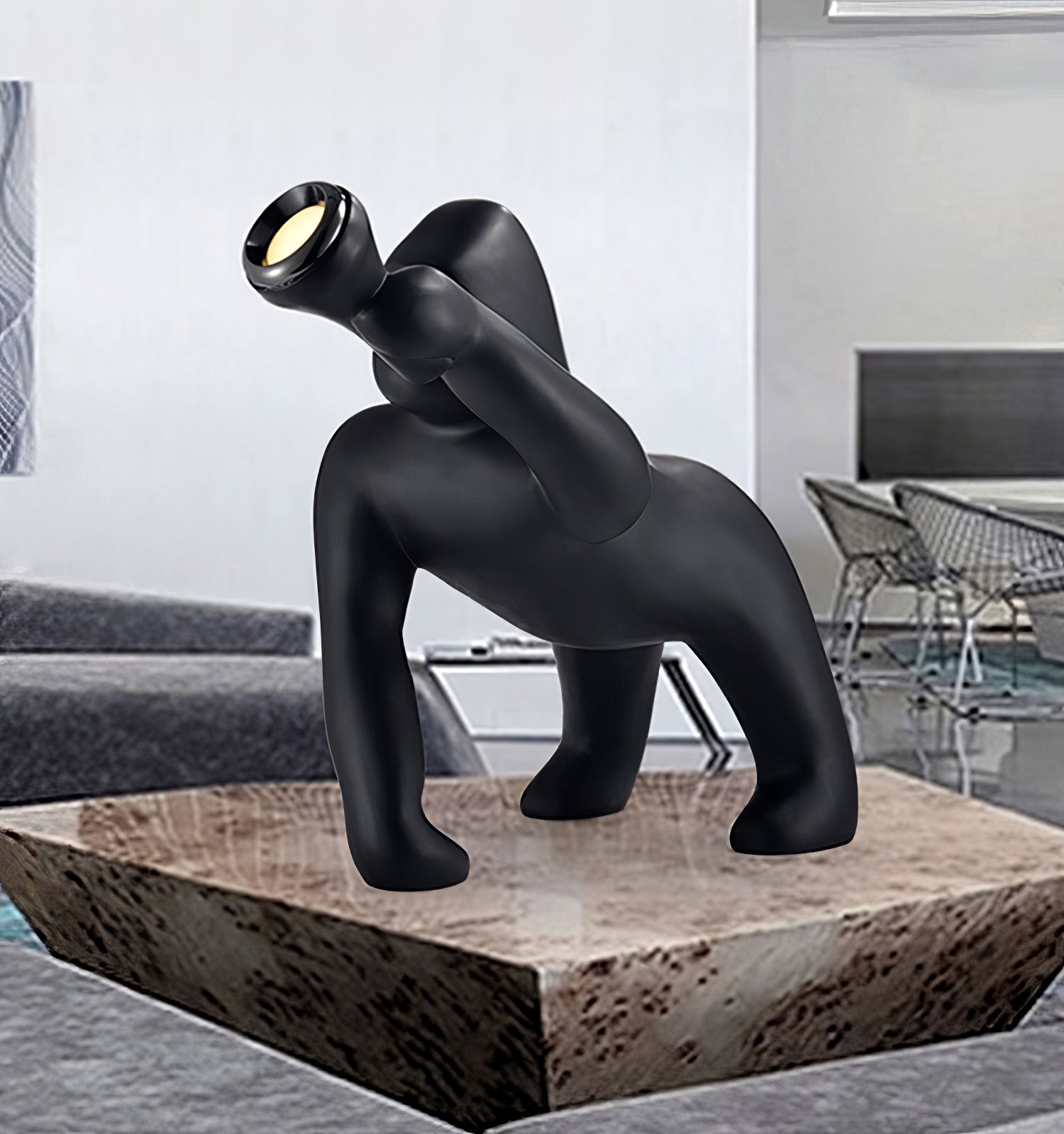 Zasolil Artistic Resin Gorilla Floor Lamp - Letslighting