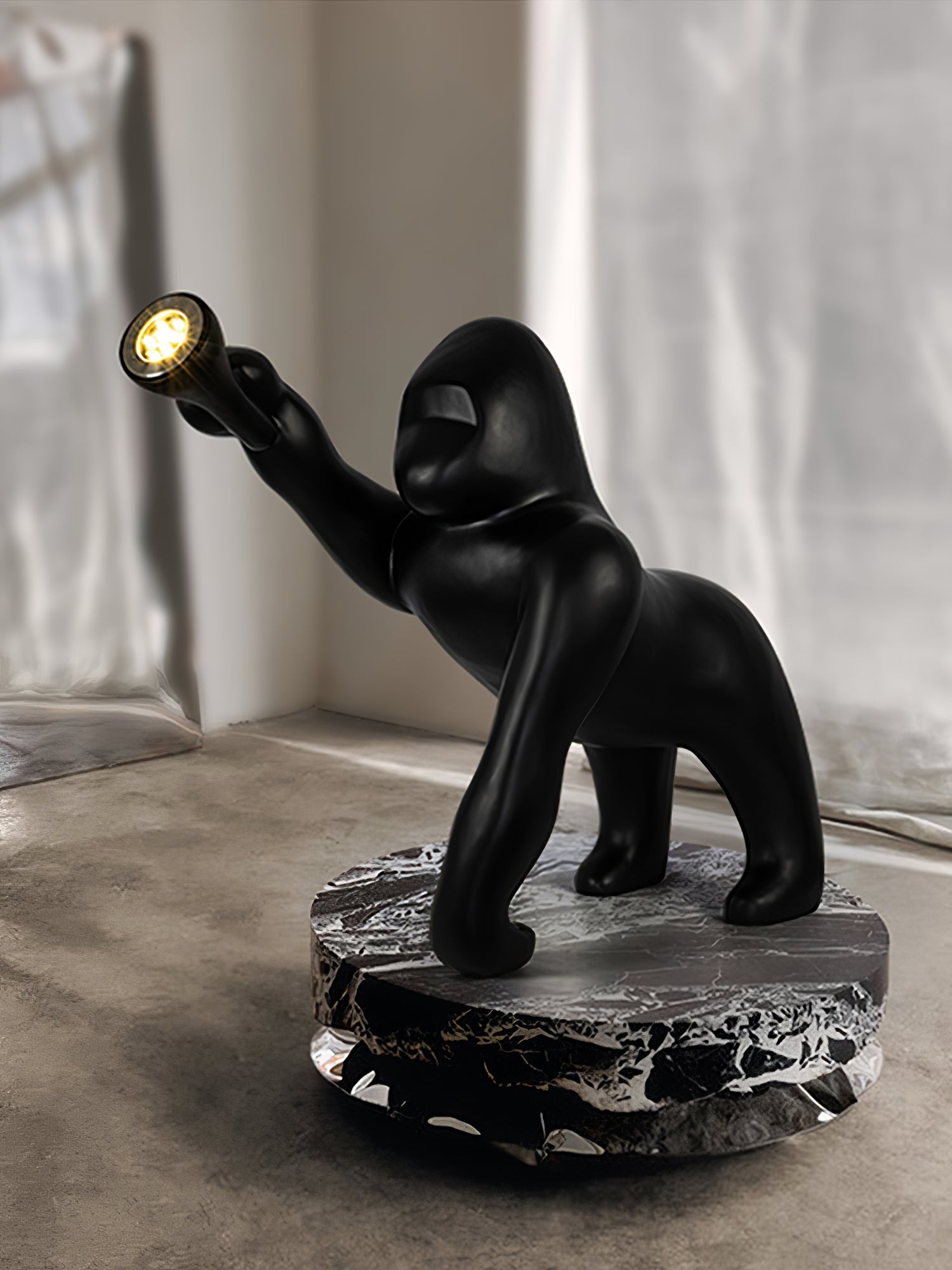 Zasolil Artistic Resin Gorilla Floor Lamp - Letslighting