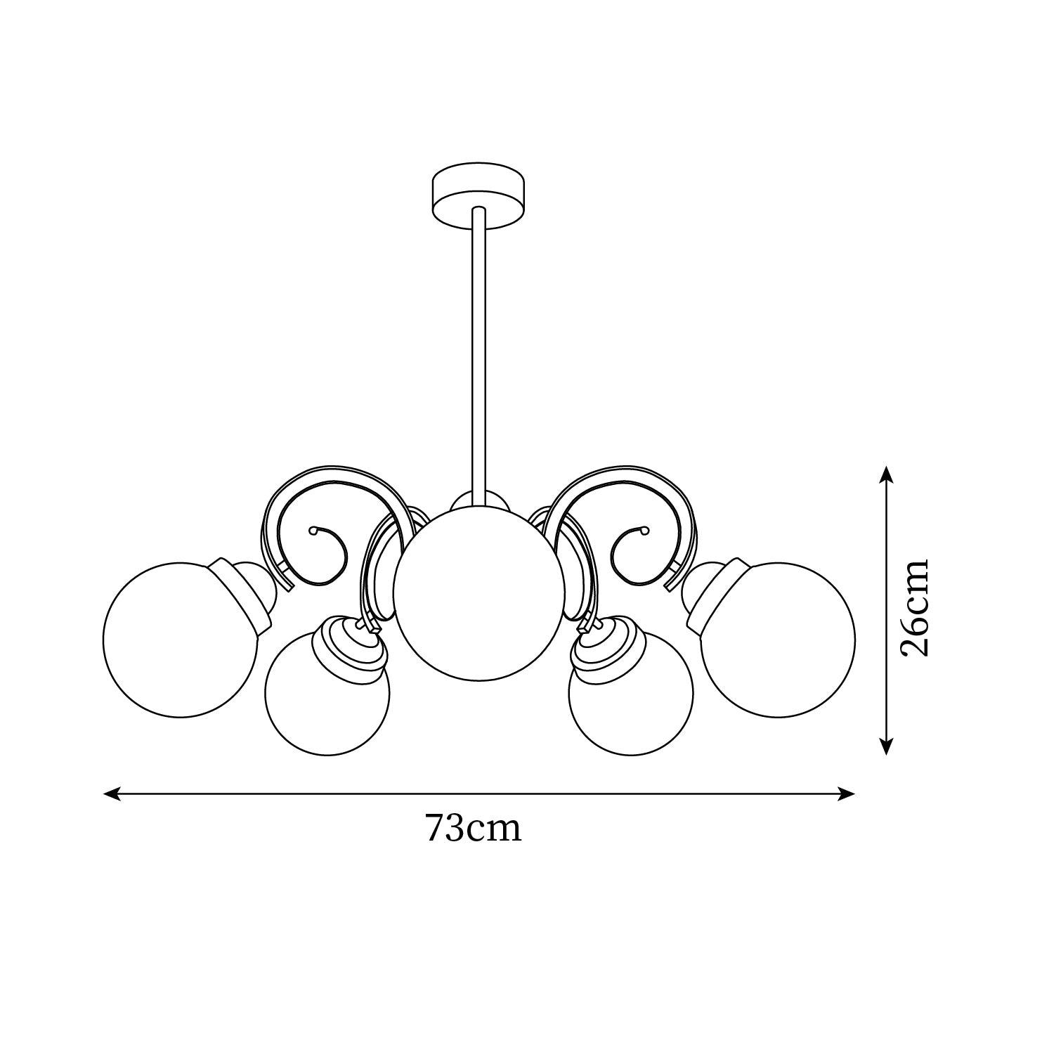 Kotter Cream Chandelier Satin Nickel Curved Arms Sculptural - Letslighting