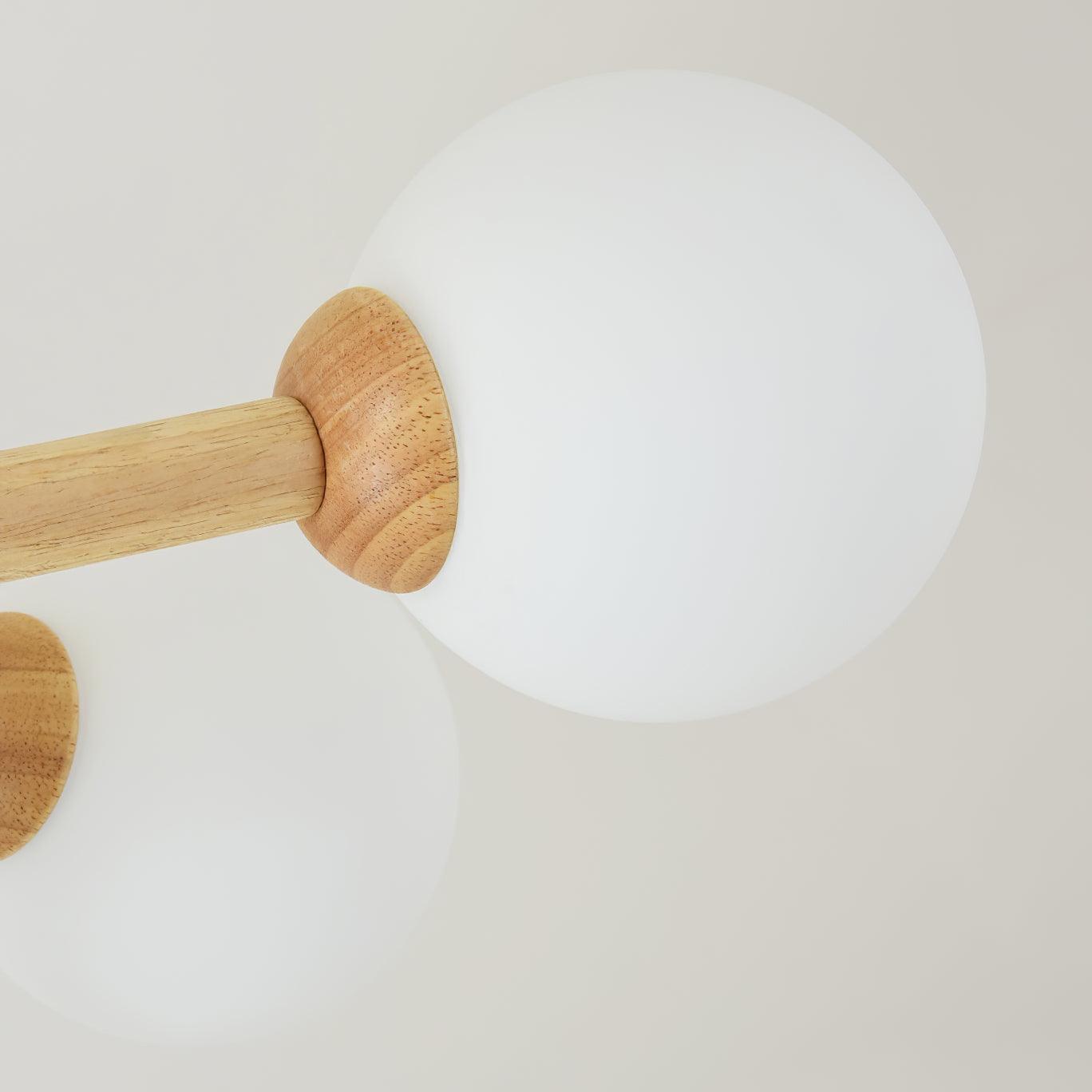 Lustra Chandelier Wooden Globe Minimalist Natural - Letslighting