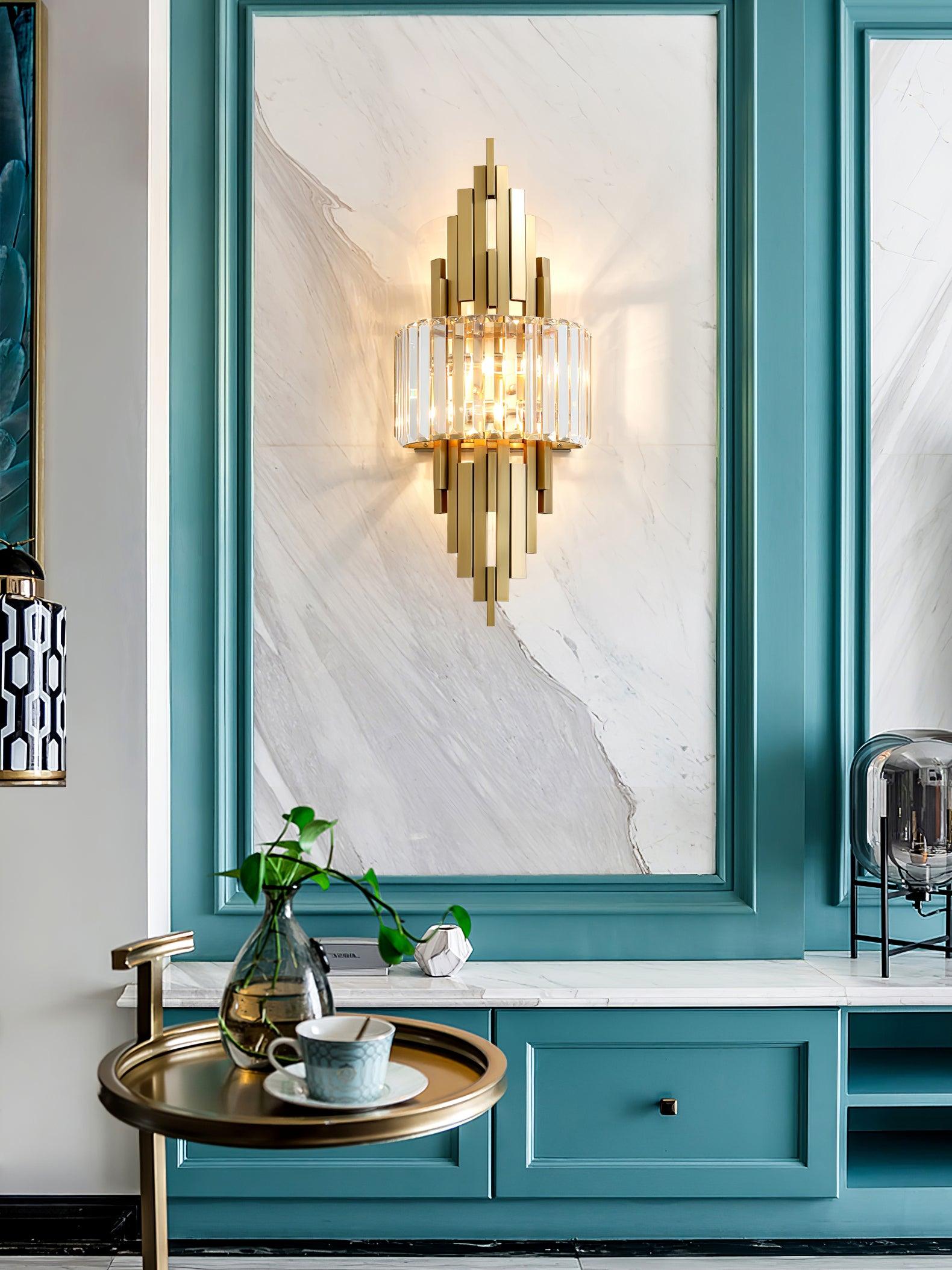 Voveliel Postmodern Luxury Crystal Glass Wall Lamp - Letslighting