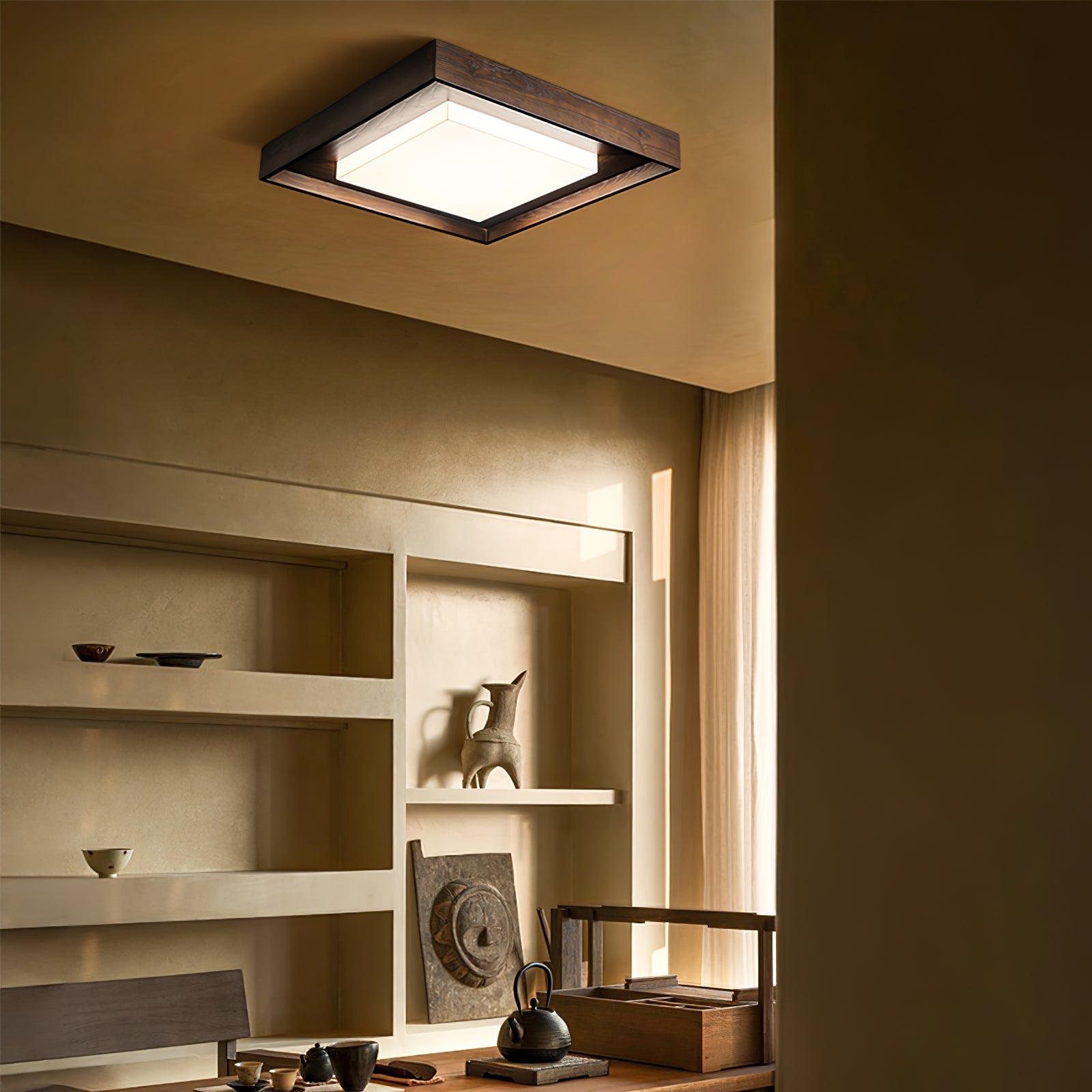 Auro Rustic Wood Ceiling Light - Letslighting