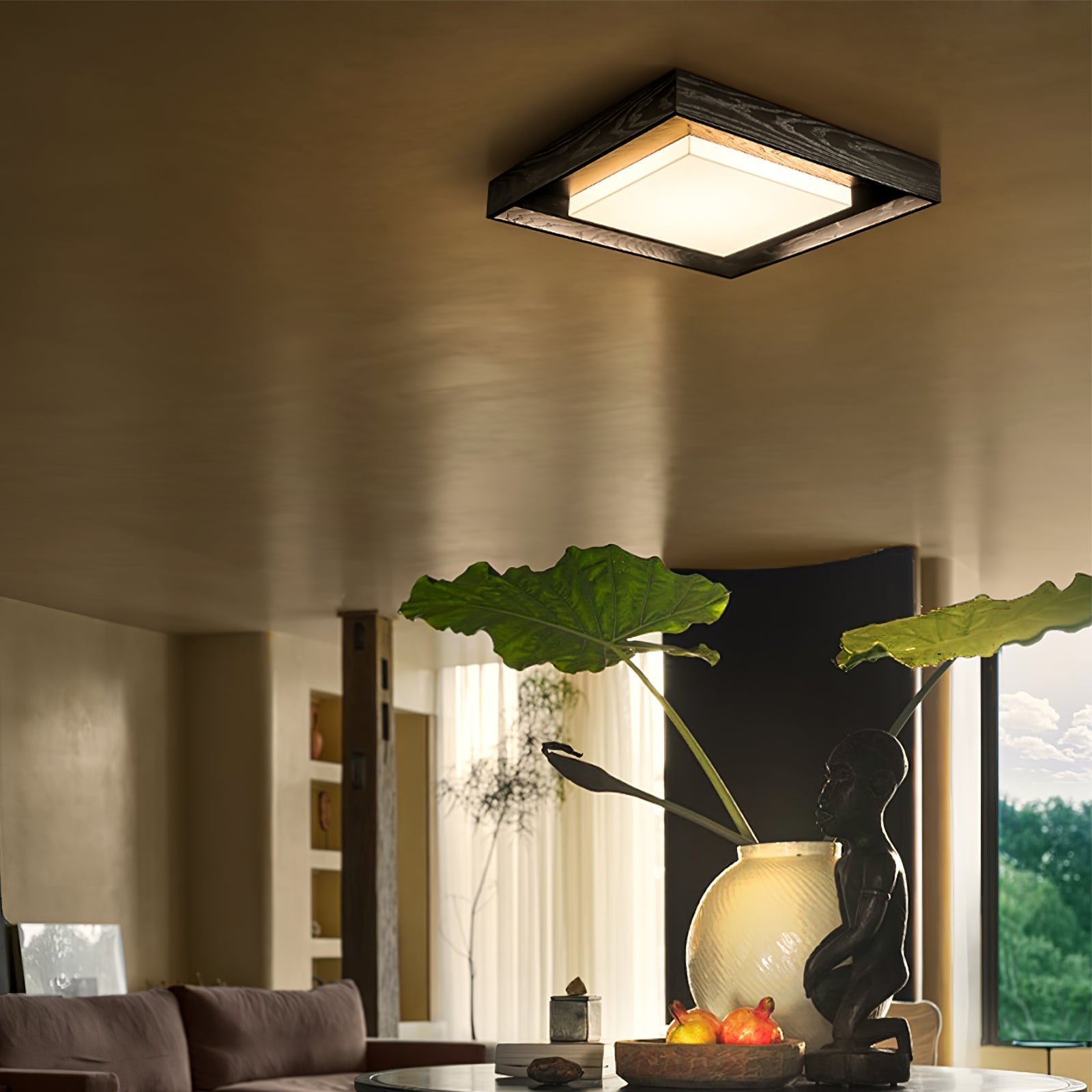 Auro Rustic Wood Ceiling Light - Letslighting