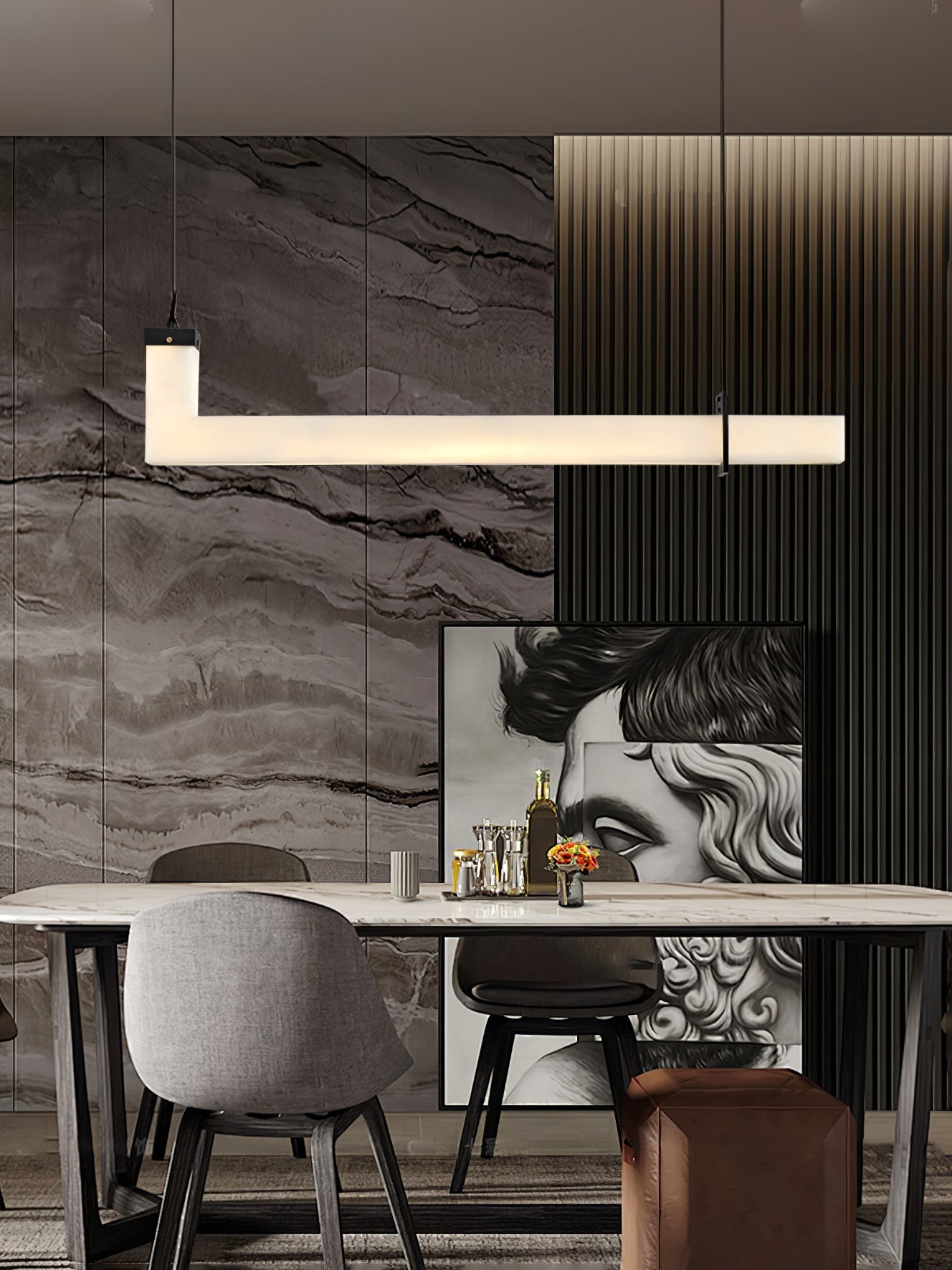 Astra Linear Alabaster Pendant Light