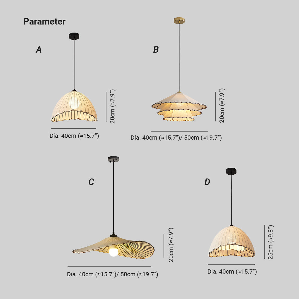 Ritta Decorative LED Pendant Light Fabric Bedroom Restaurant