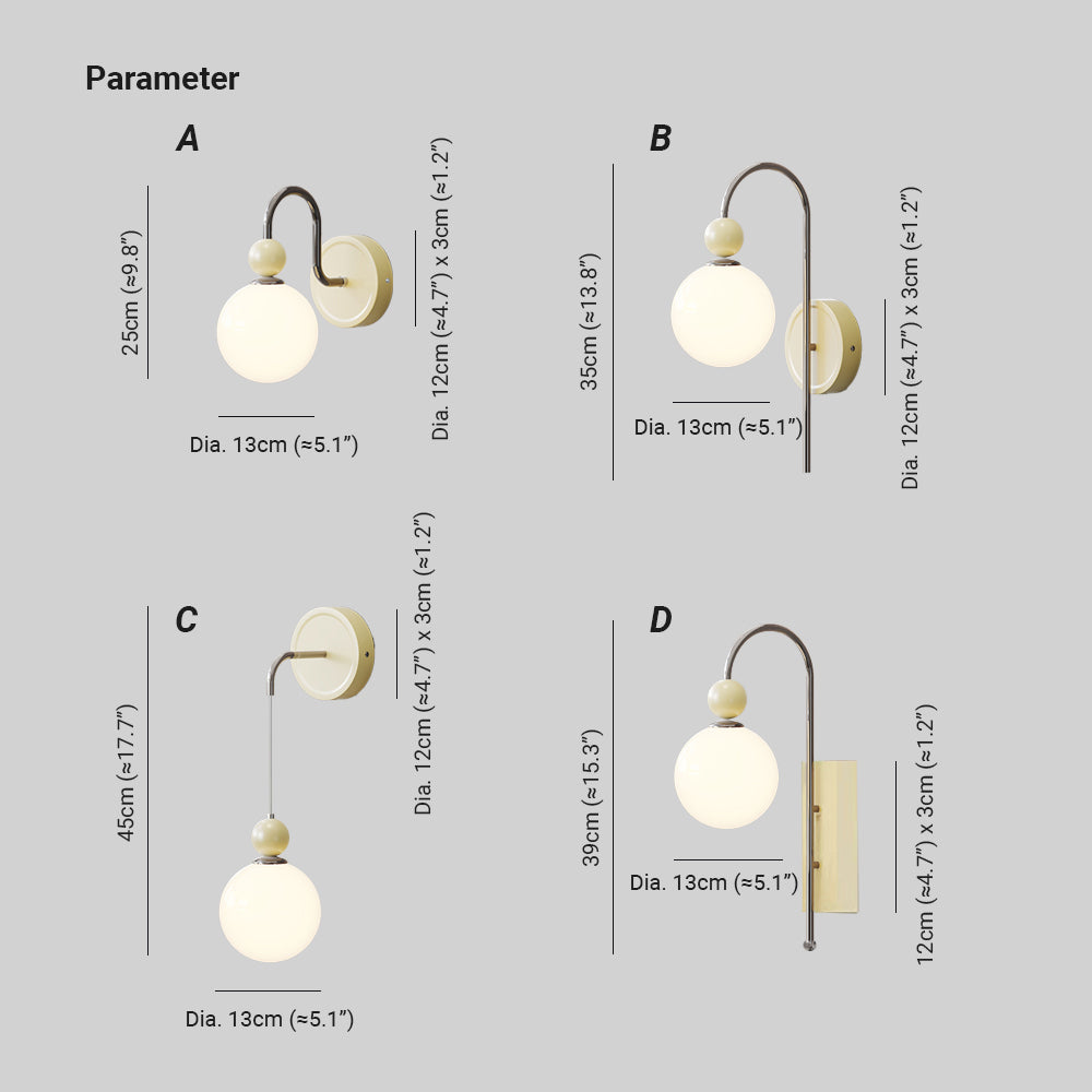 Valentina Modern LED Wall Lamps Glass Bedroom - Letslighting
