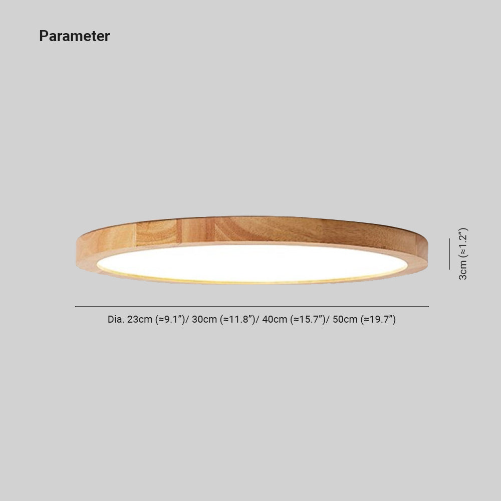 Ozawa Modern Wood Round Flush Mount Ceiling Lights Living Room