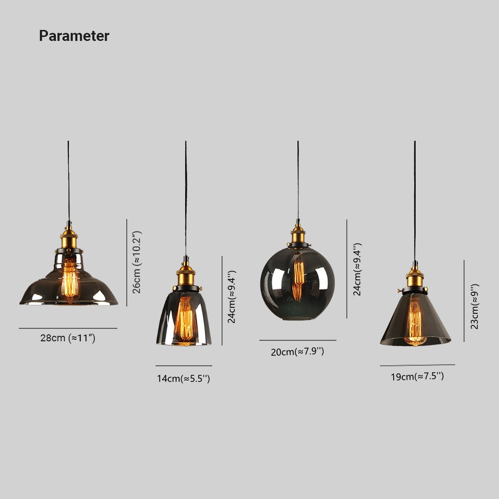 Levy Industrial Metal/Glass Pendant Light Dining Room