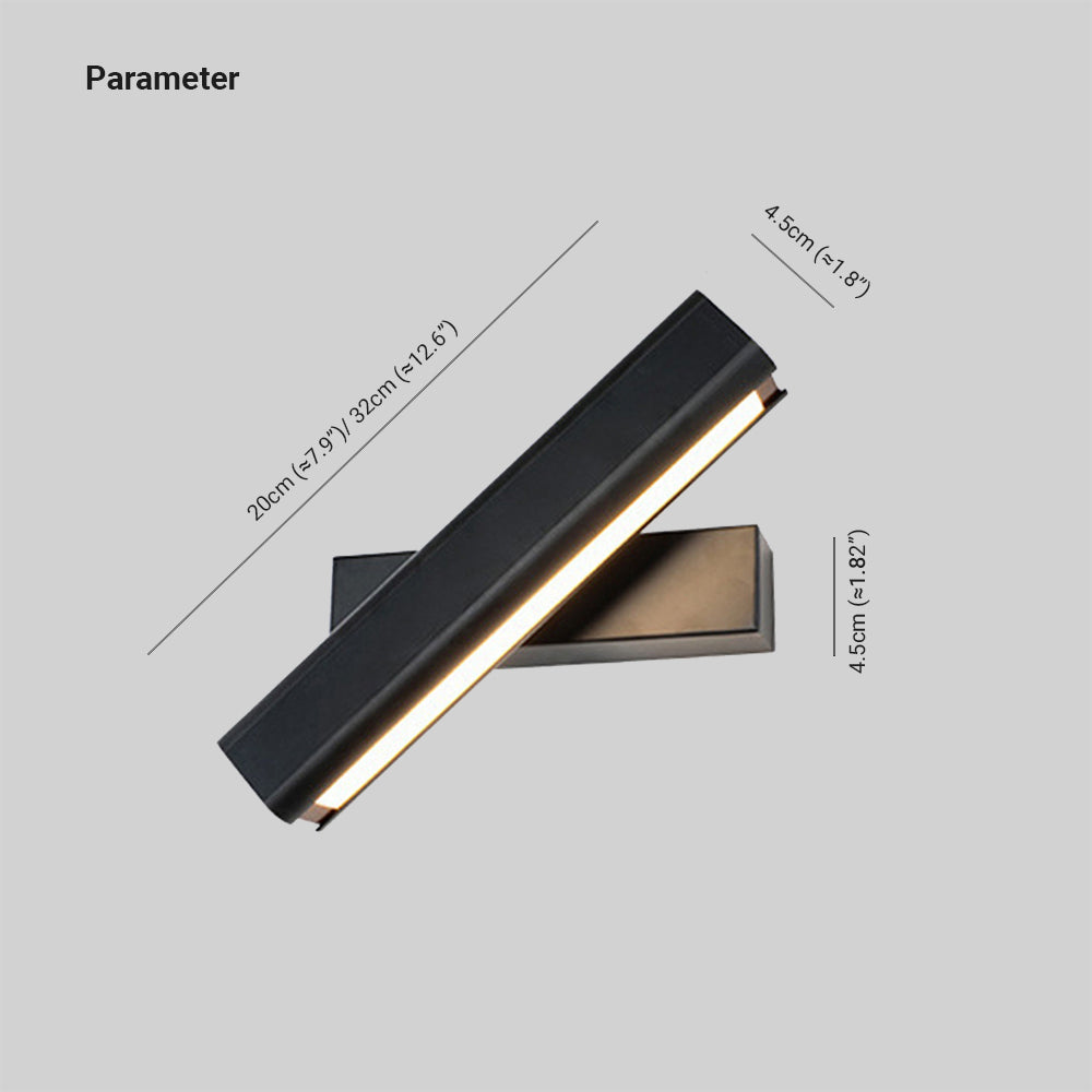 Arisha Modern Rectangles Metal Rotatable Wall Lamp