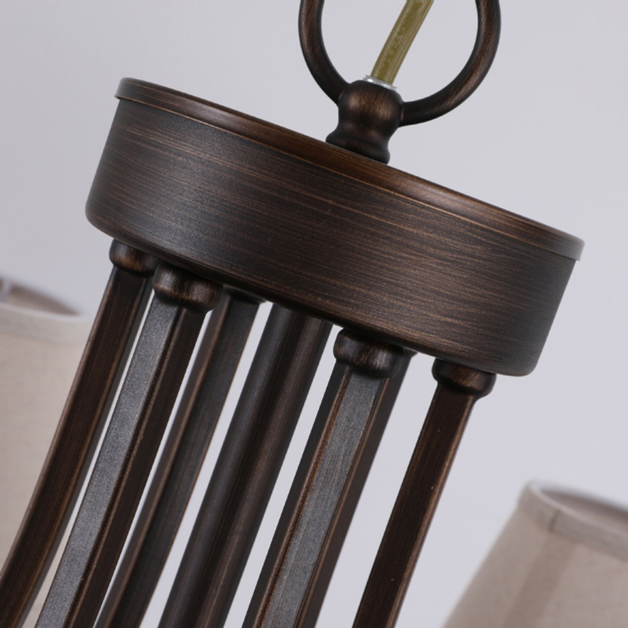 Lyvenisra Vintage Industrial Pointe Brass Fabric Crystal Chandelier - Letslighting