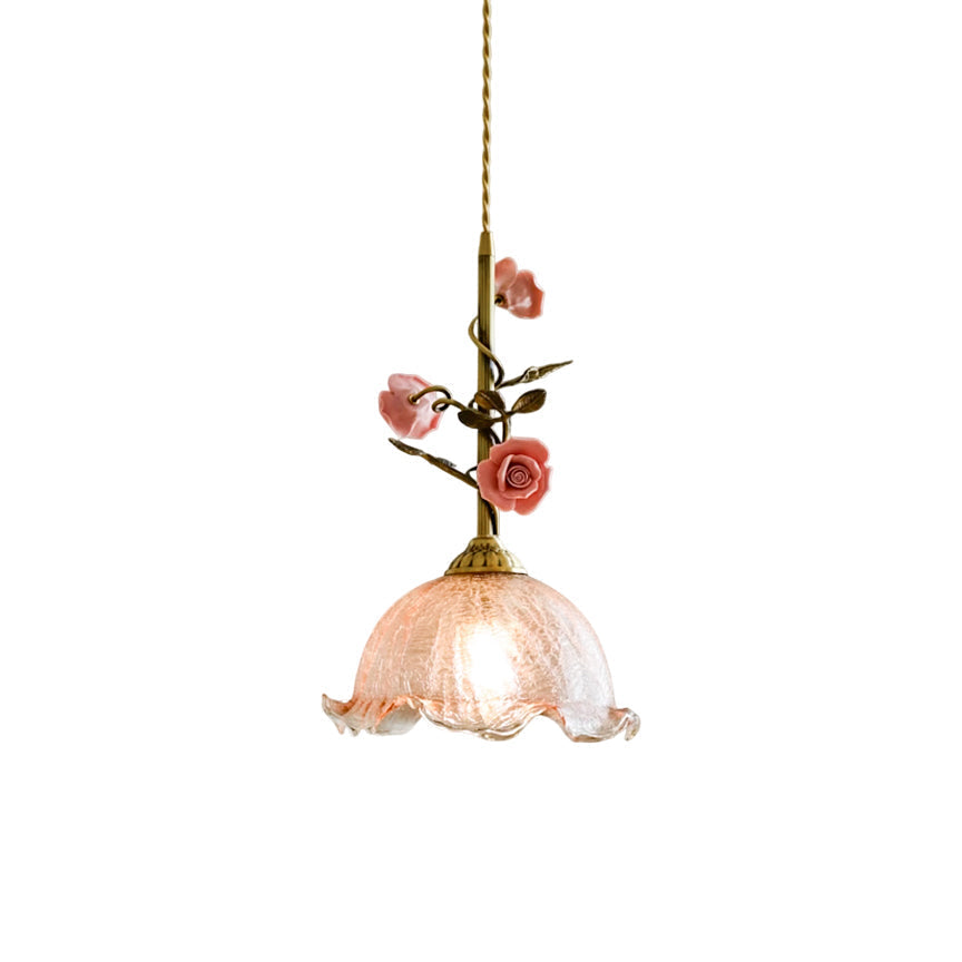Ilsoris Individual Creativity Rose Glass Ceramic Pendant Lamp - Letslighting