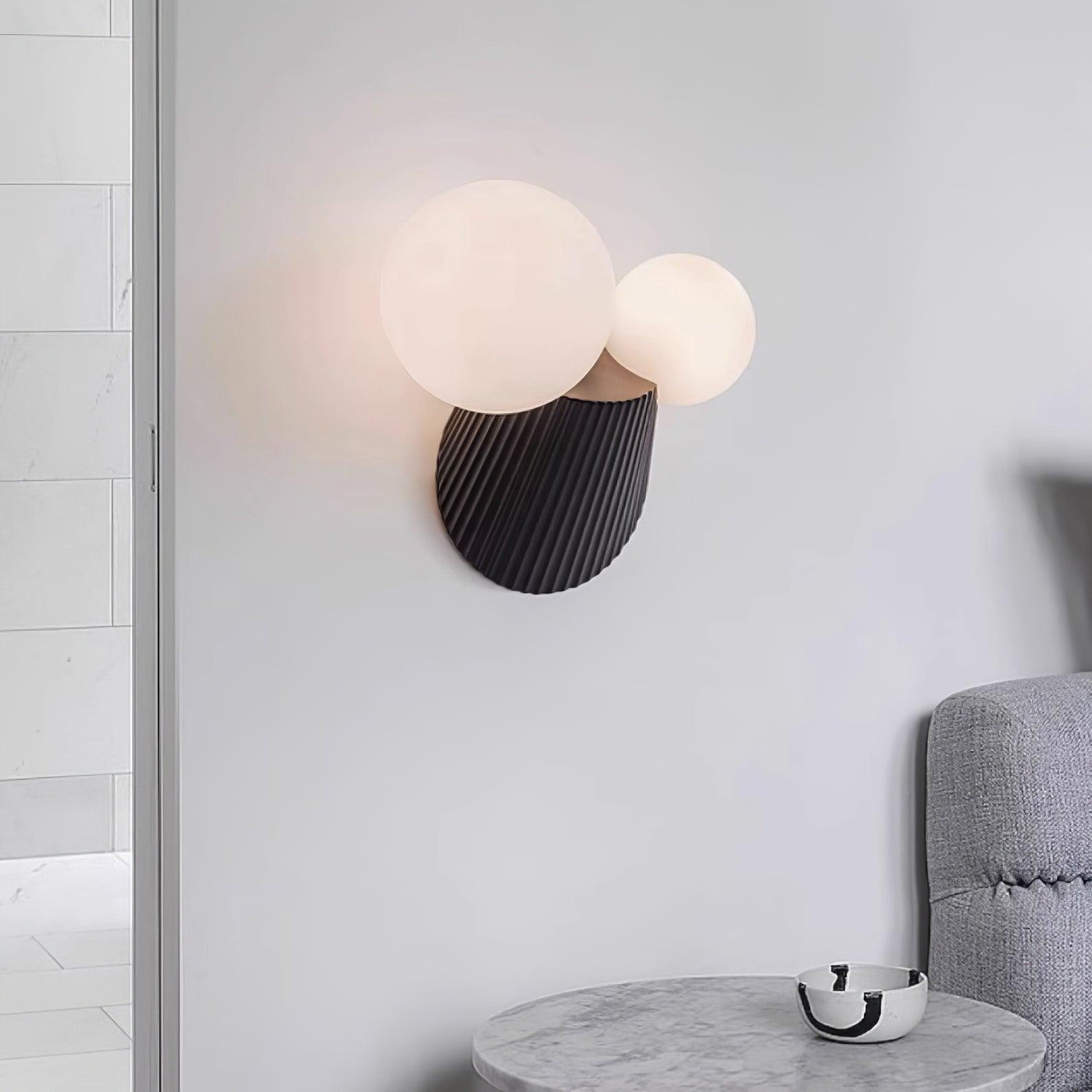 Wall Light Playful Asymmetry with Dual Frosted Glass Globes - Letslighting