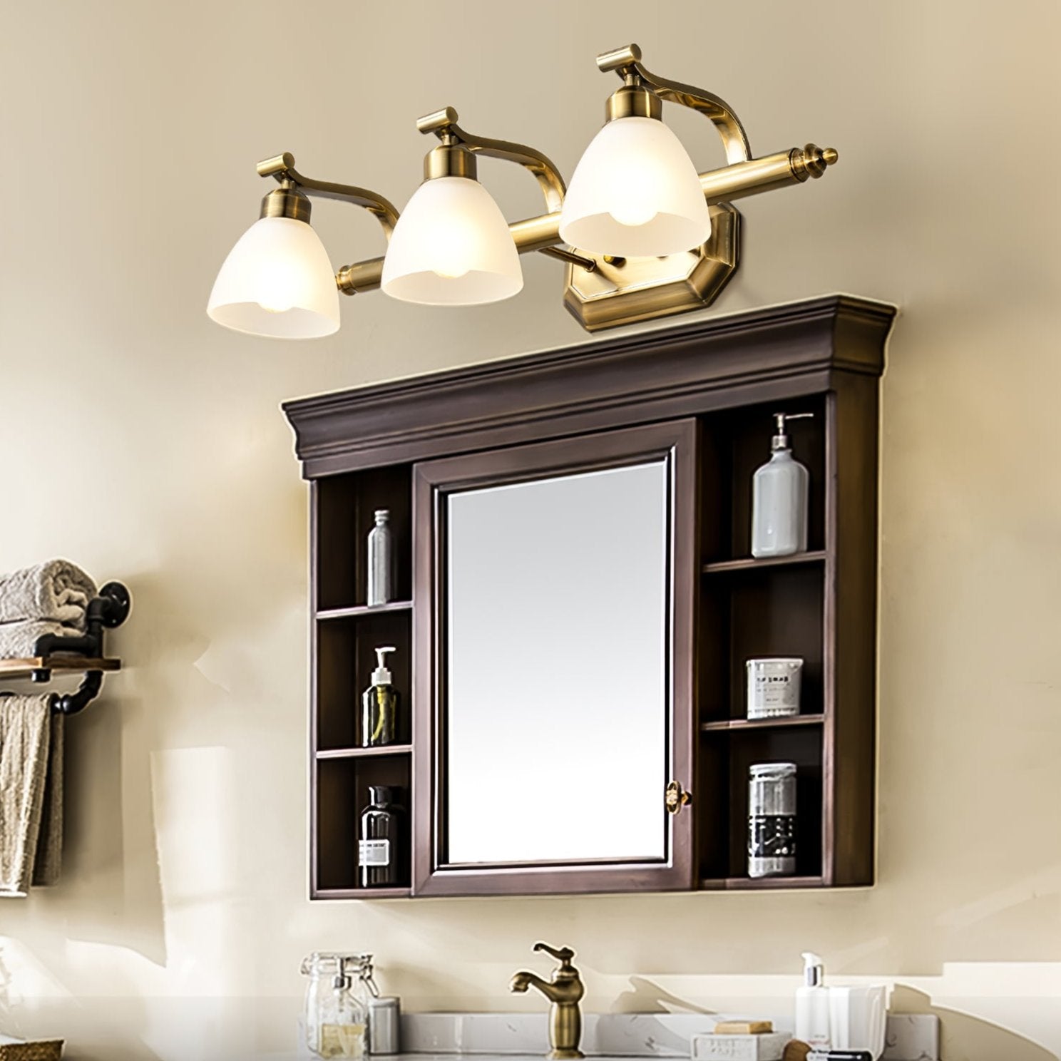 Colaeus Classic Art Bath Glass Wall Light - Letslighting