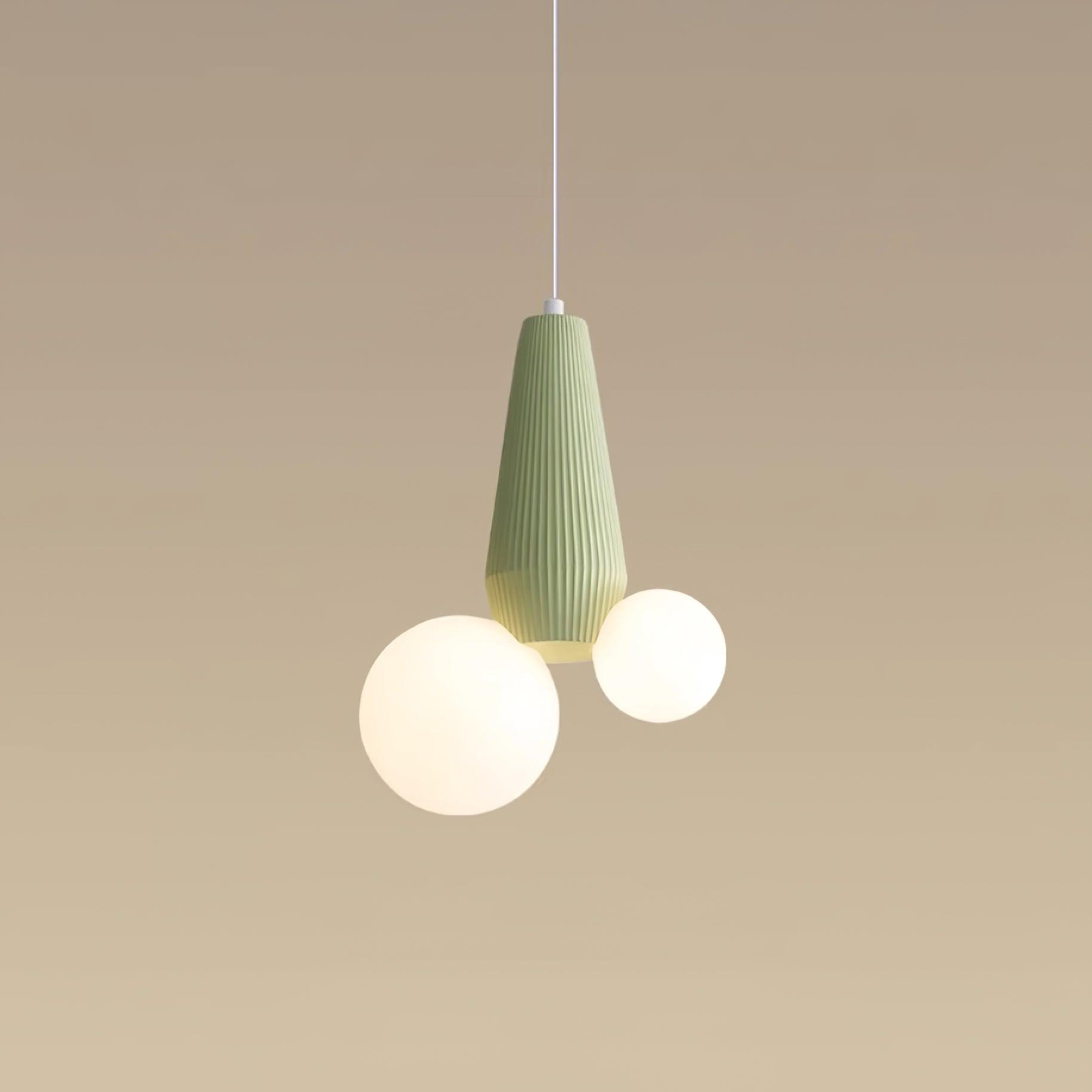 Pendant Lamp  Playful Asymmetry with Dual Frosted Glass Globes