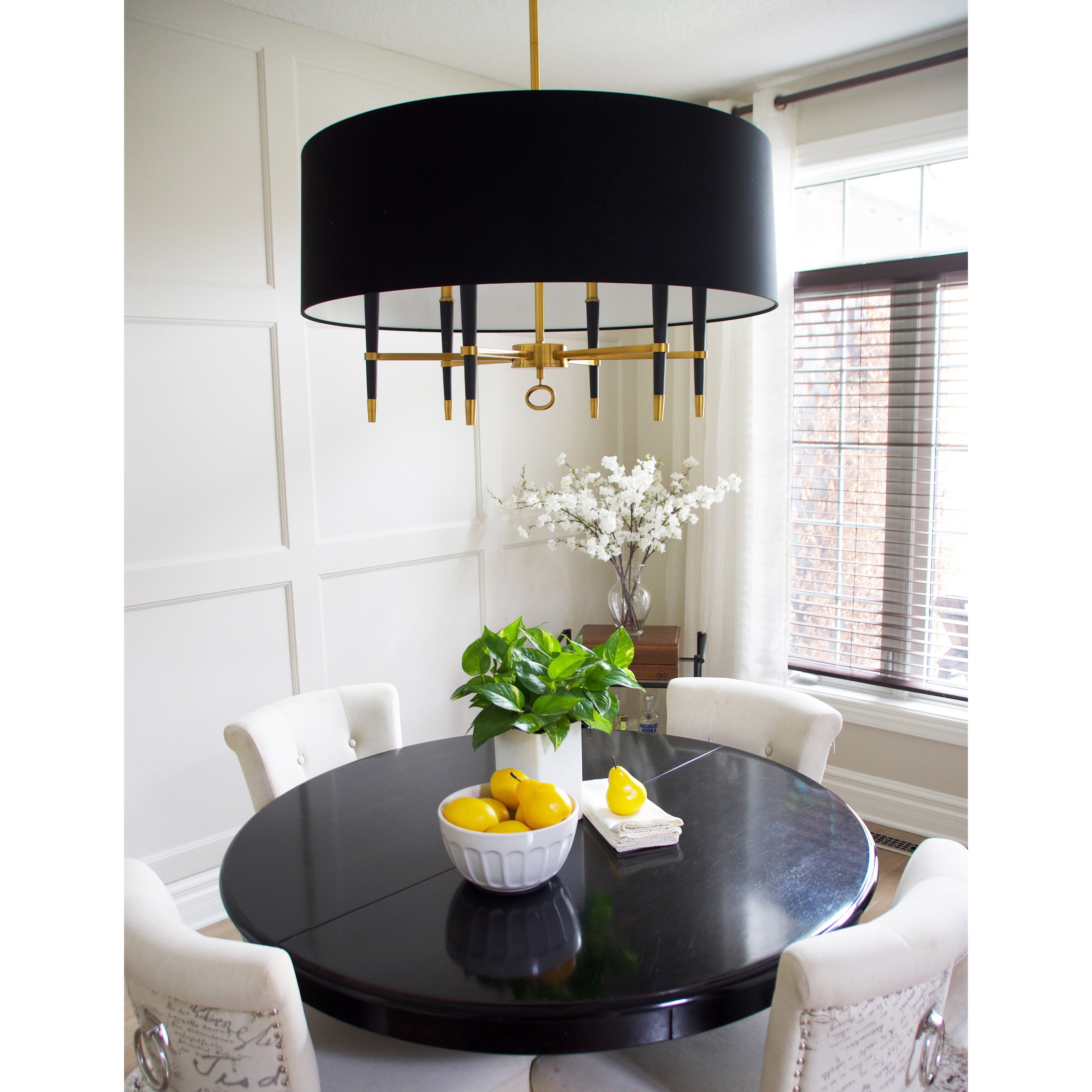 Veshaa Elegance Vintage Brass Fabric Chandelier - Letslighting