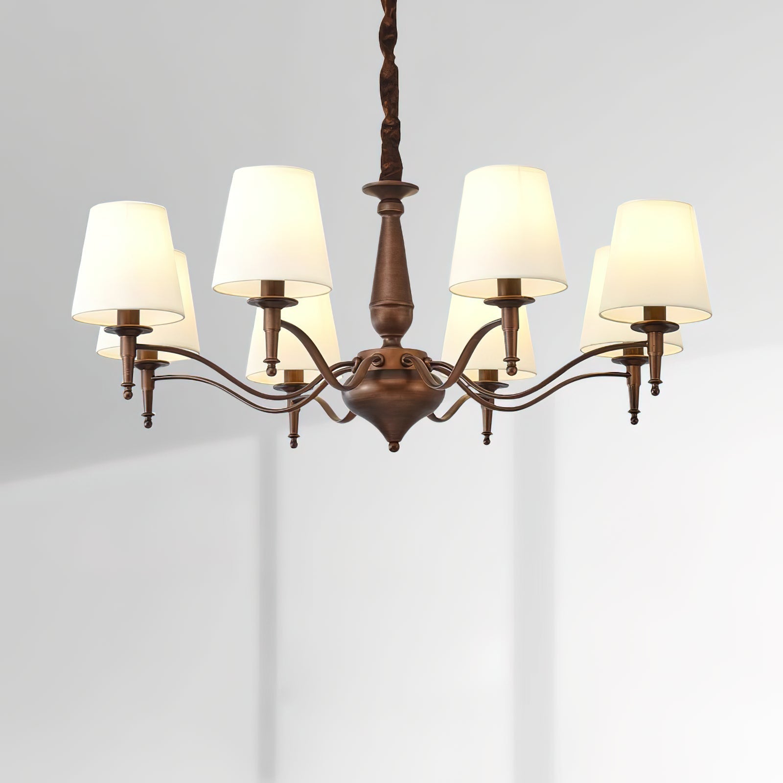 Zosolia Vintage Industrial Luxury Brass Fabric Chandelier - Letslighting