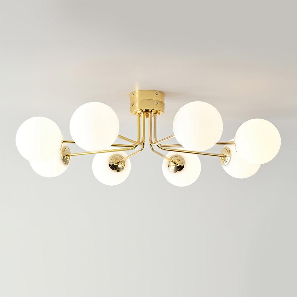 Lustra Ceiling Lamp Gold White Globe - Letslighting