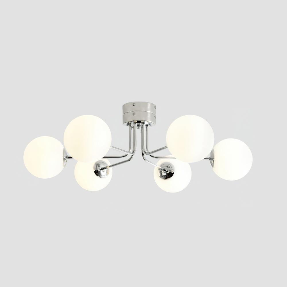 Lustra Ceiling Lamp Gold White Globe - Letslighting