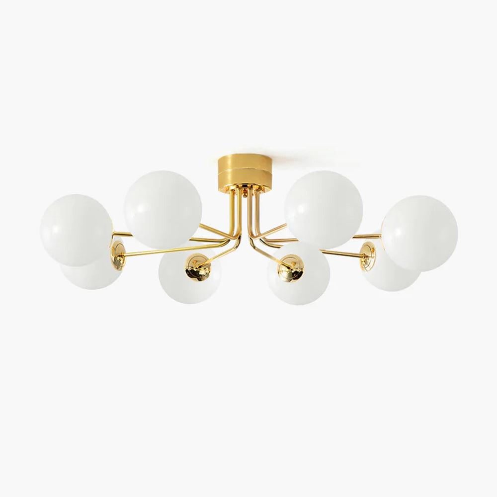 Lustra Ceiling Lamp Gold White Globe - Letslighting