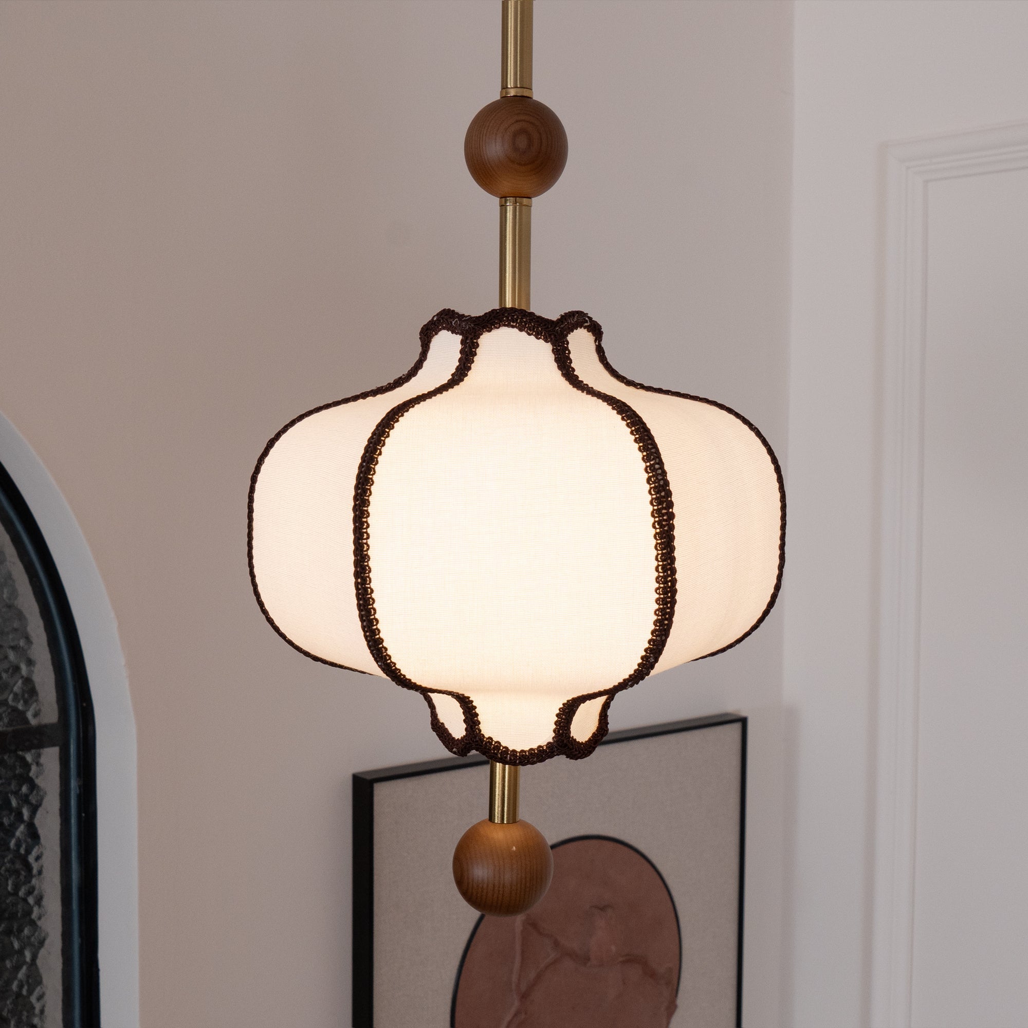 Ritta Lantern Fabric Pendant Light