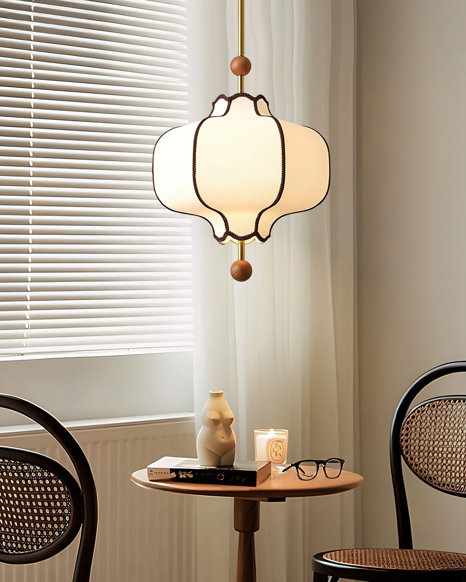Lustra Pendant Light Lantern Fabric for Living Room - Letslighting