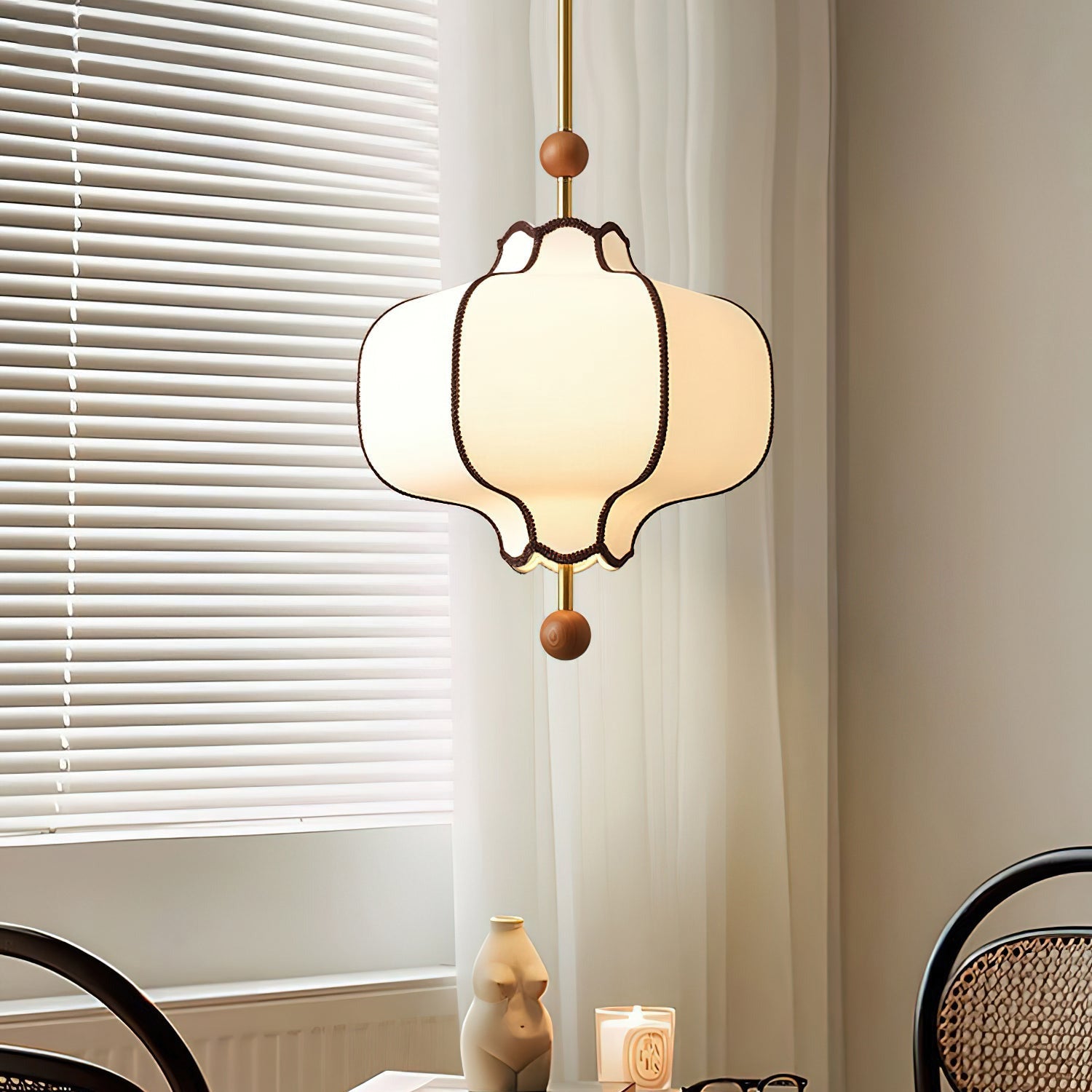 Ritta Lantern Fabric Pendant Light